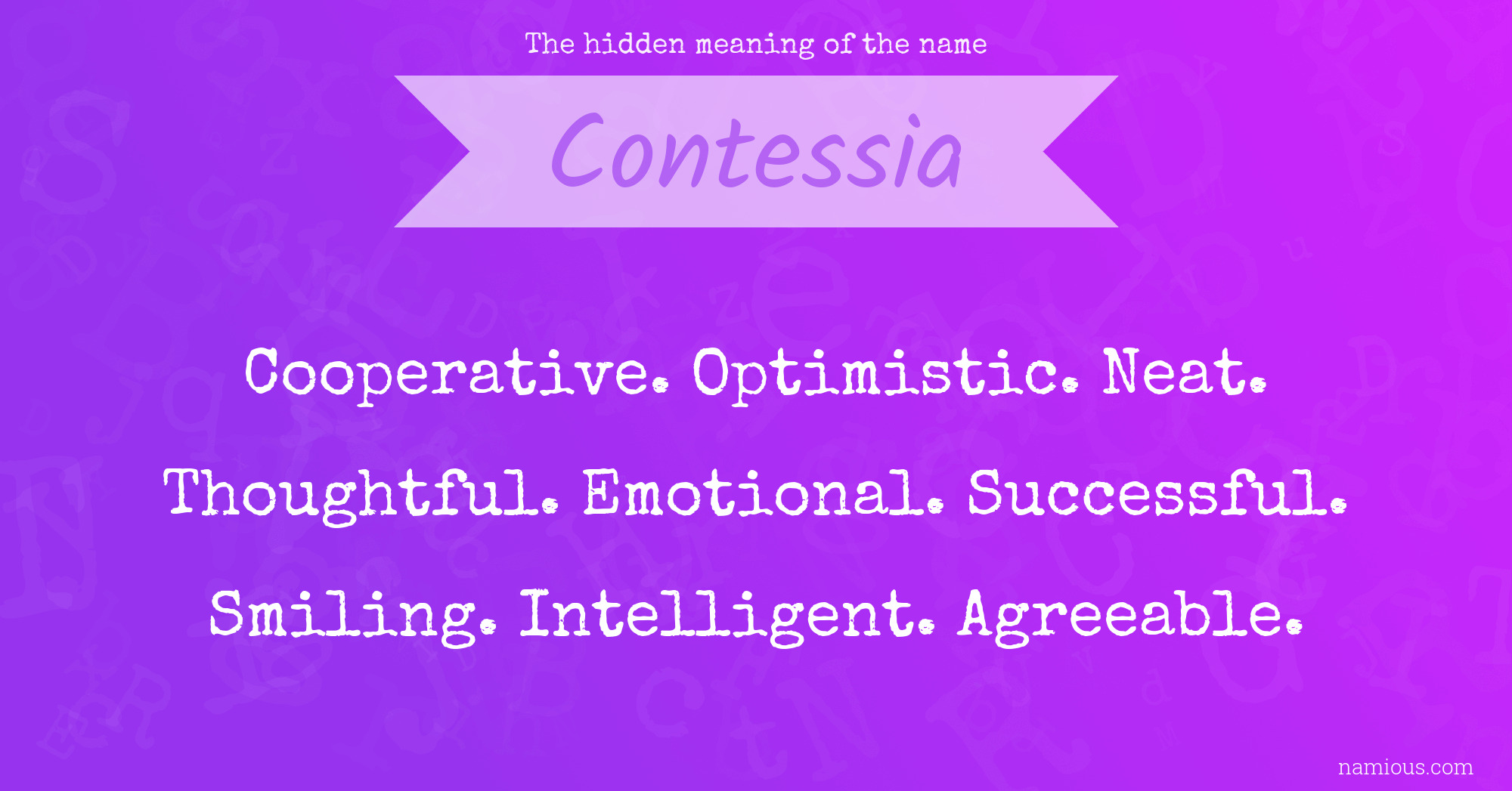 The hidden meaning of the name Contessia