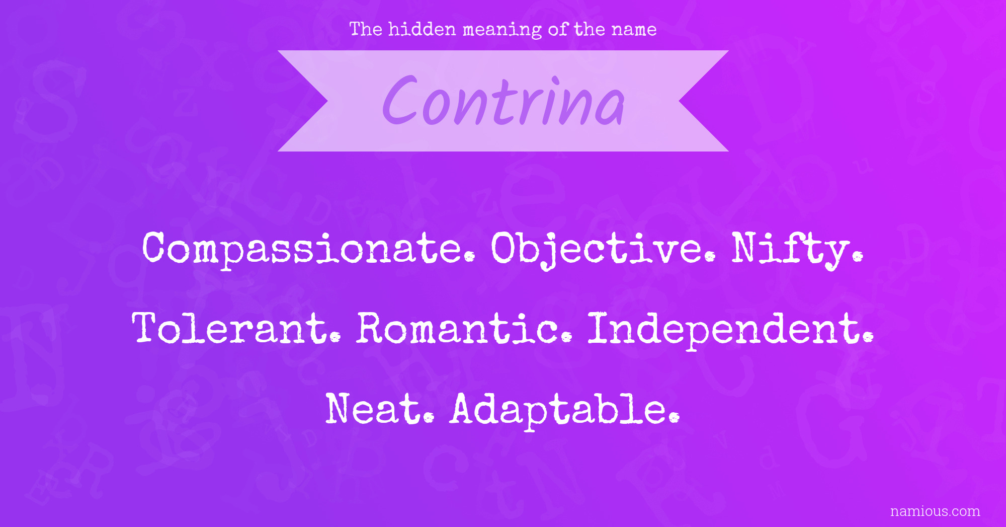 The hidden meaning of the name Contrina