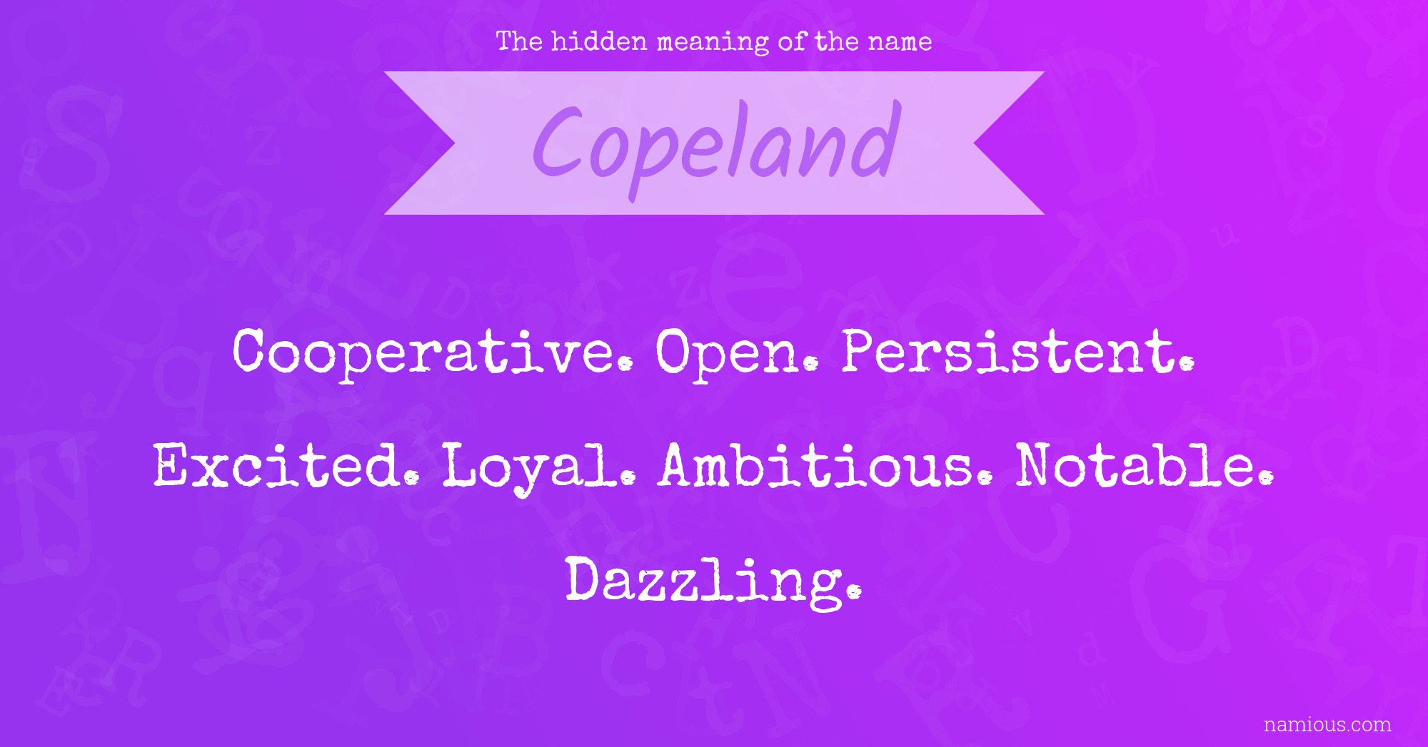 The hidden meaning of the name Copeland