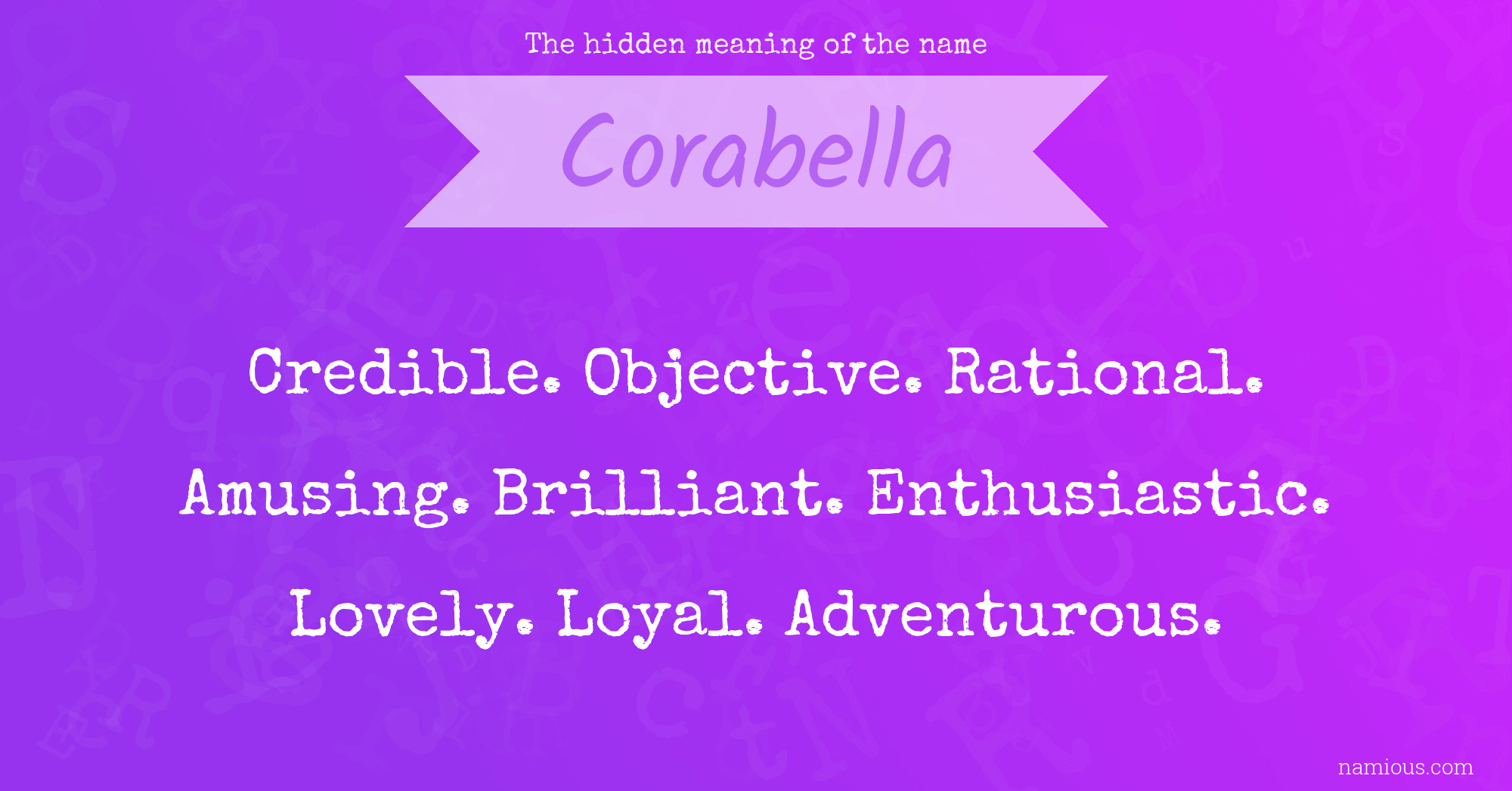 The hidden meaning of the name Corabella