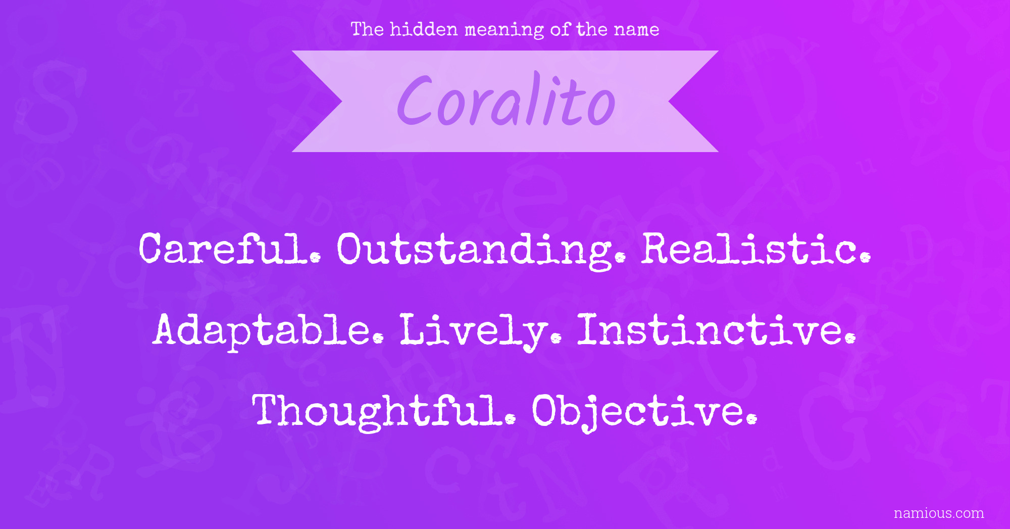 The hidden meaning of the name Coralito