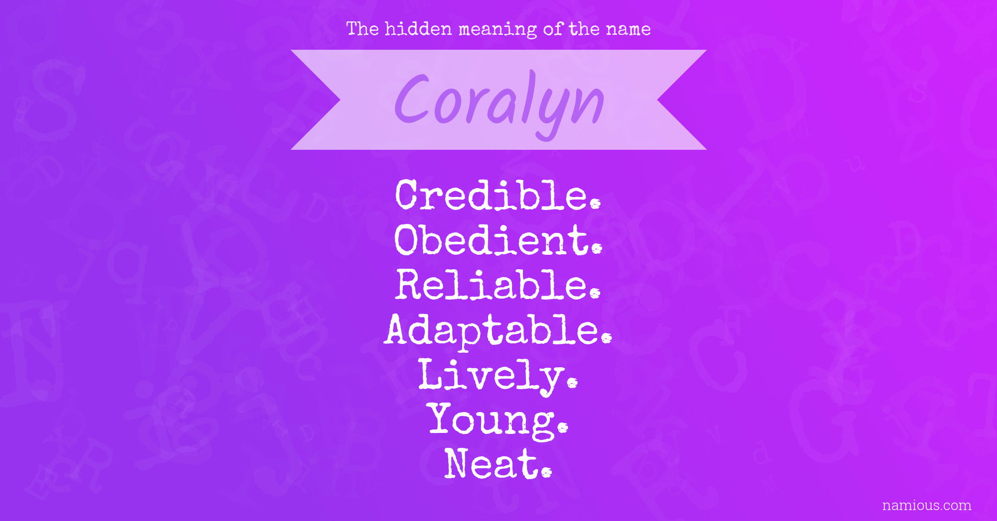 The hidden meaning of the name Coralyn