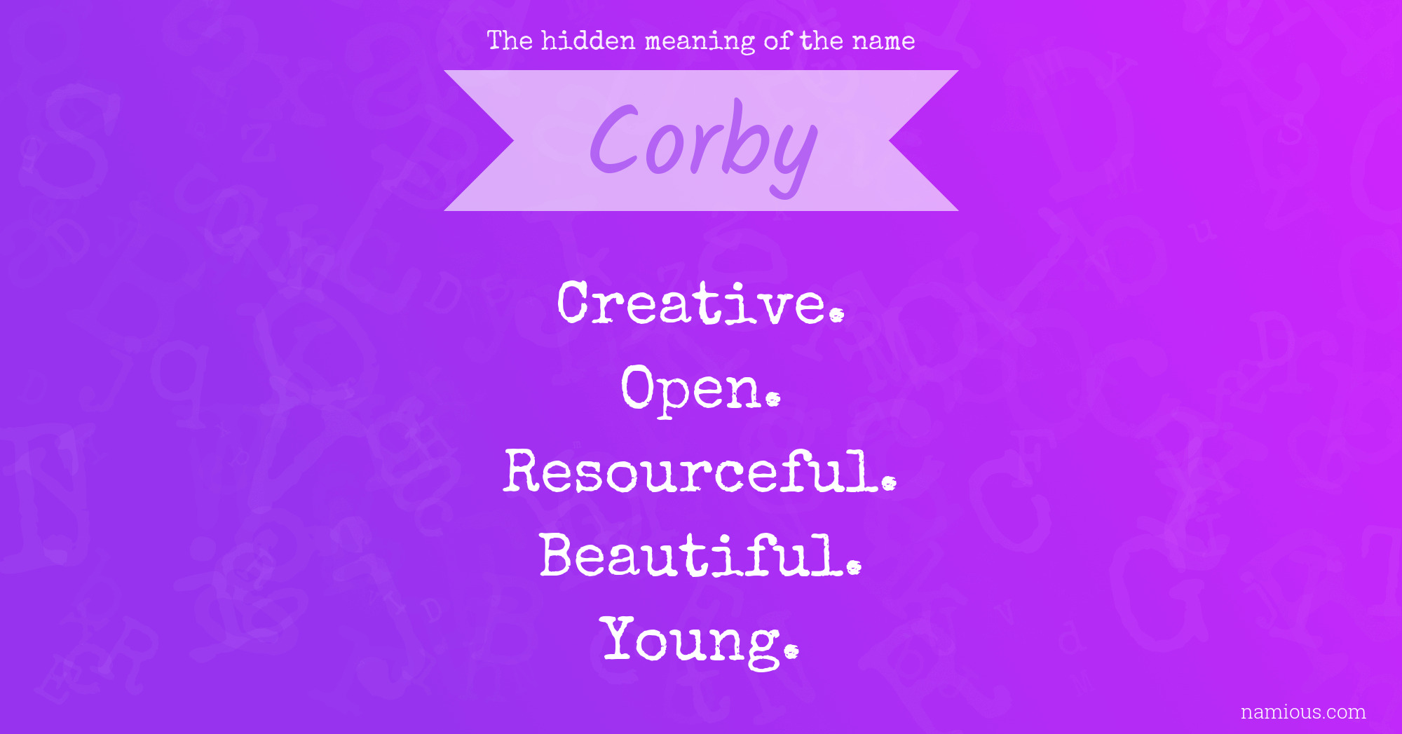 The hidden meaning of the name Corby