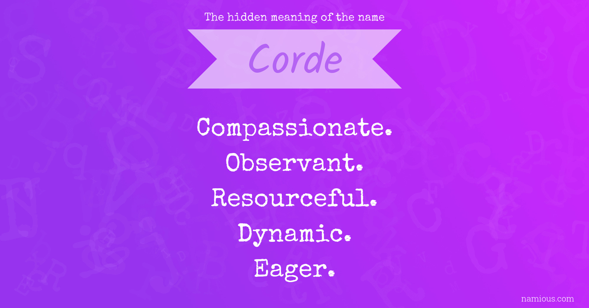 The hidden meaning of the name Corde