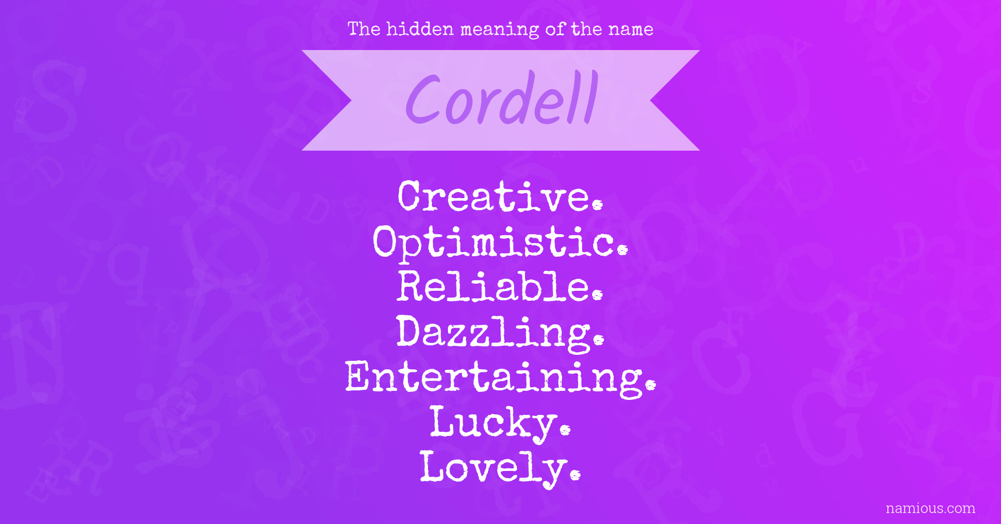 The hidden meaning of the name Cordell