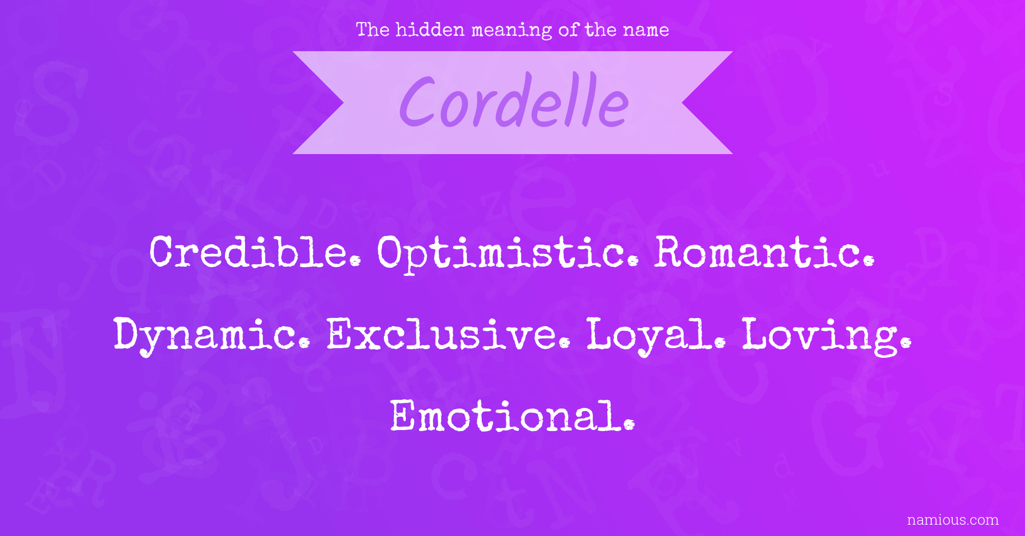 The hidden meaning of the name Cordelle