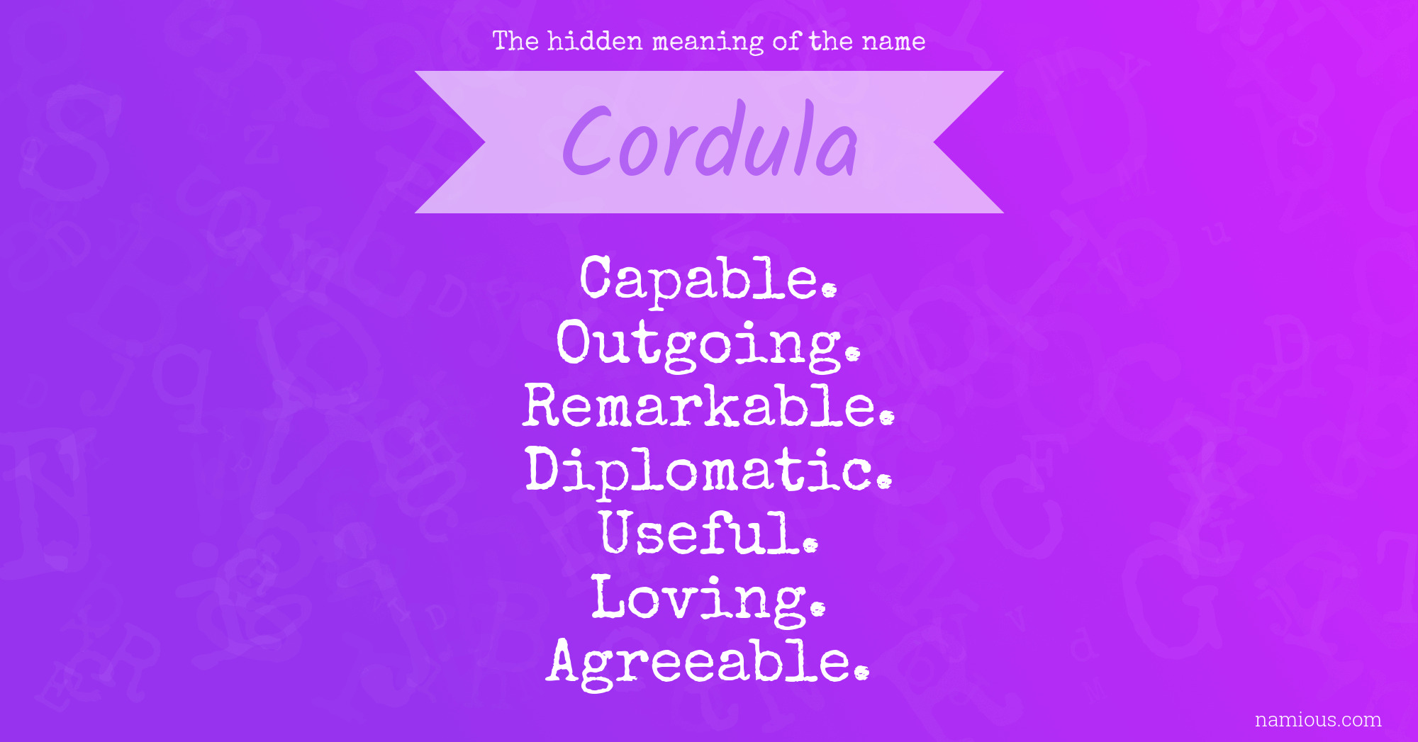 The hidden meaning of the name Cordula