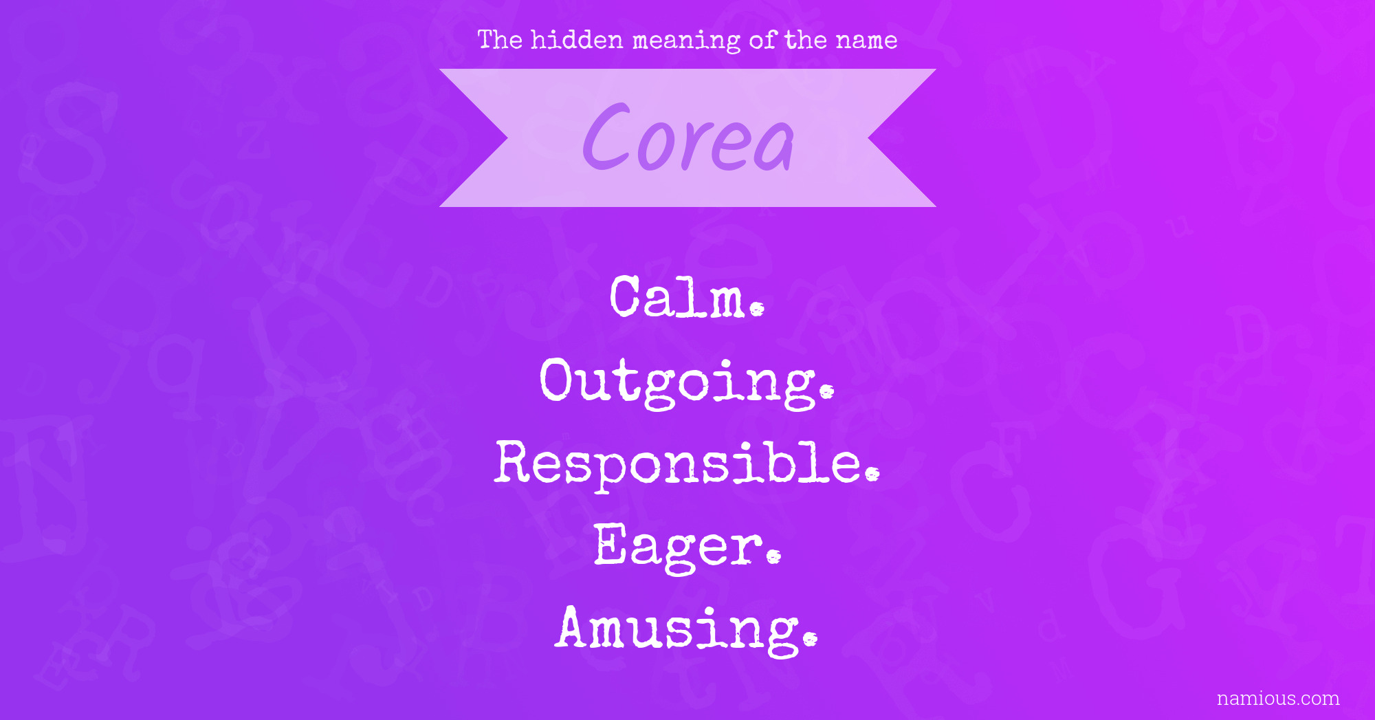 The hidden meaning of the name Corea