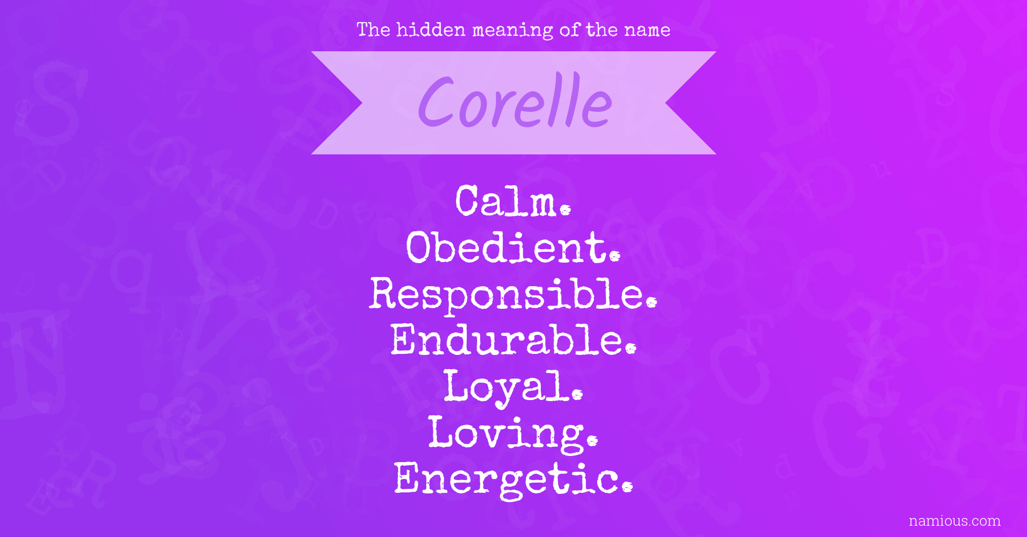 The hidden meaning of the name Corelle