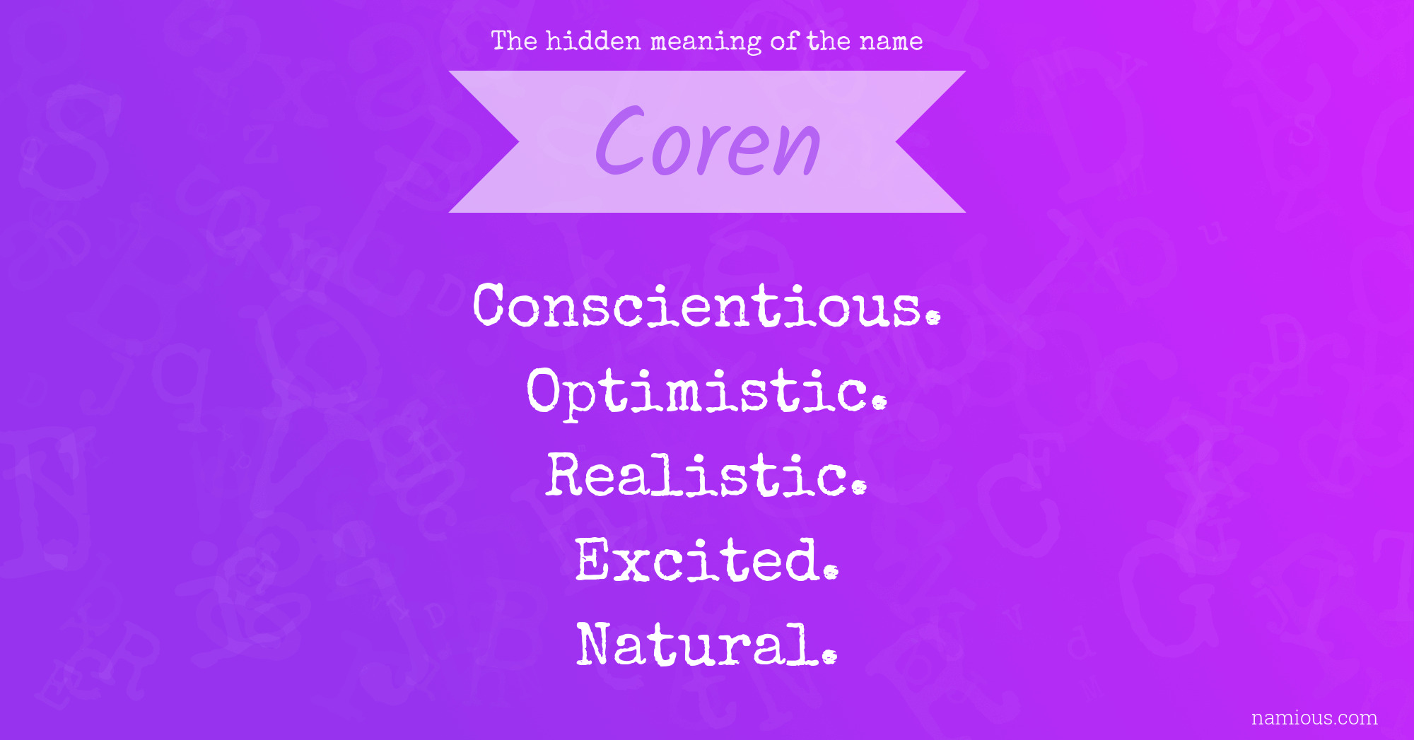 The hidden meaning of the name Coren