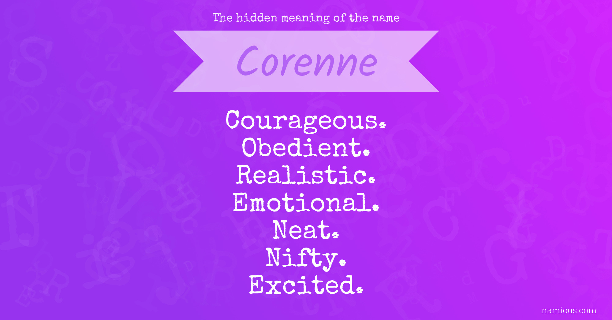 The hidden meaning of the name Corenne