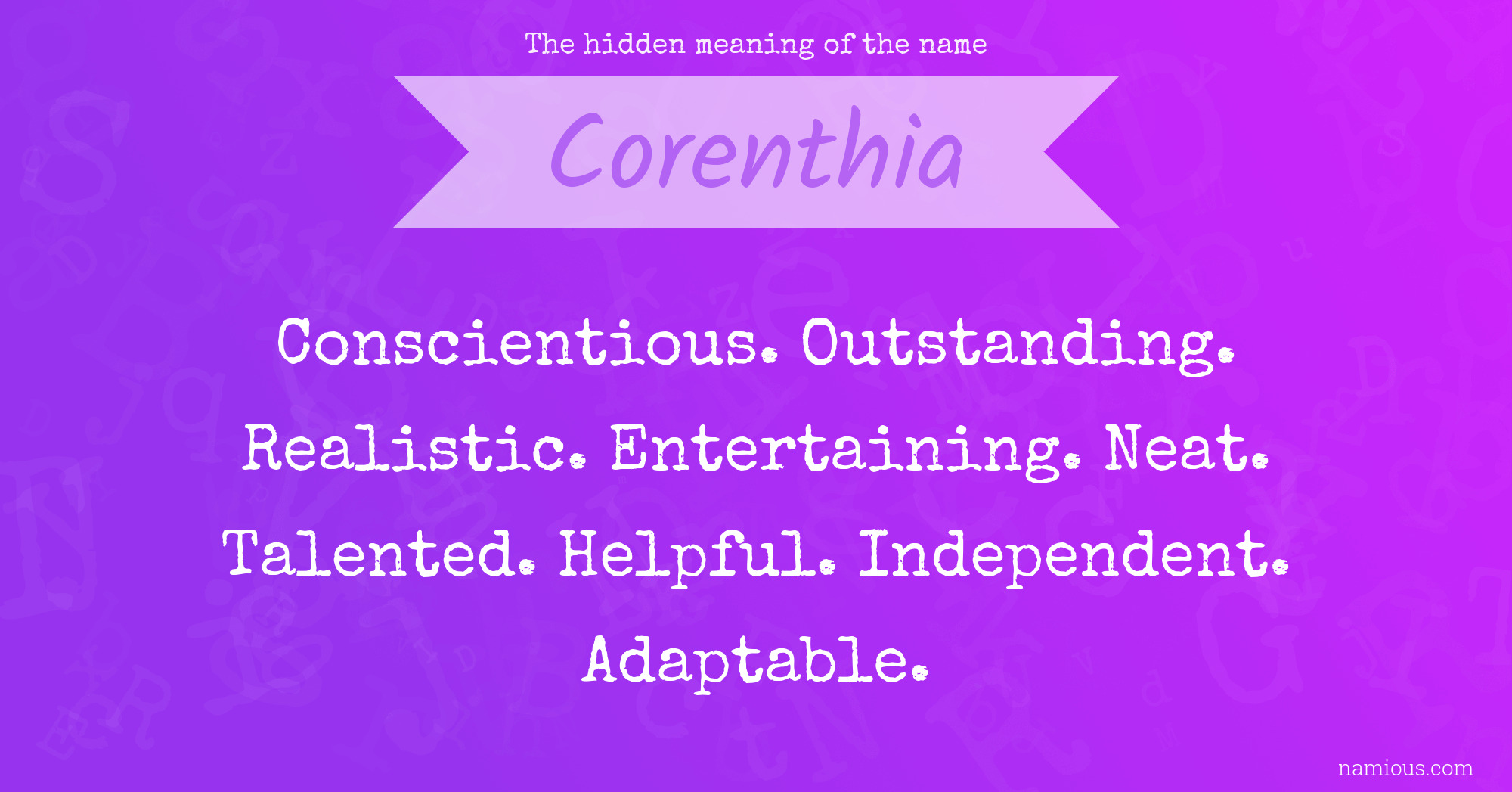 The hidden meaning of the name Corenthia