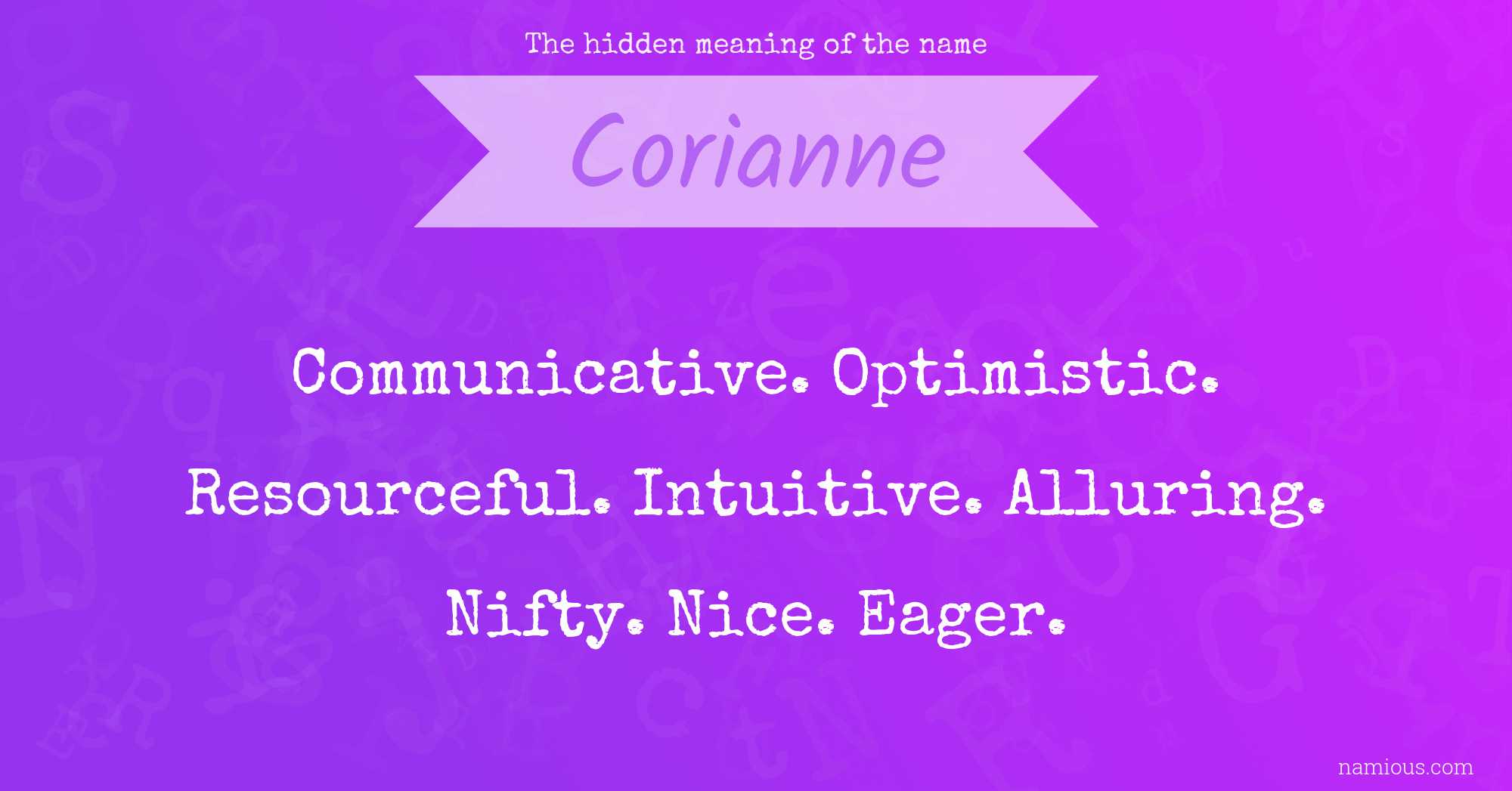 The hidden meaning of the name Corianne