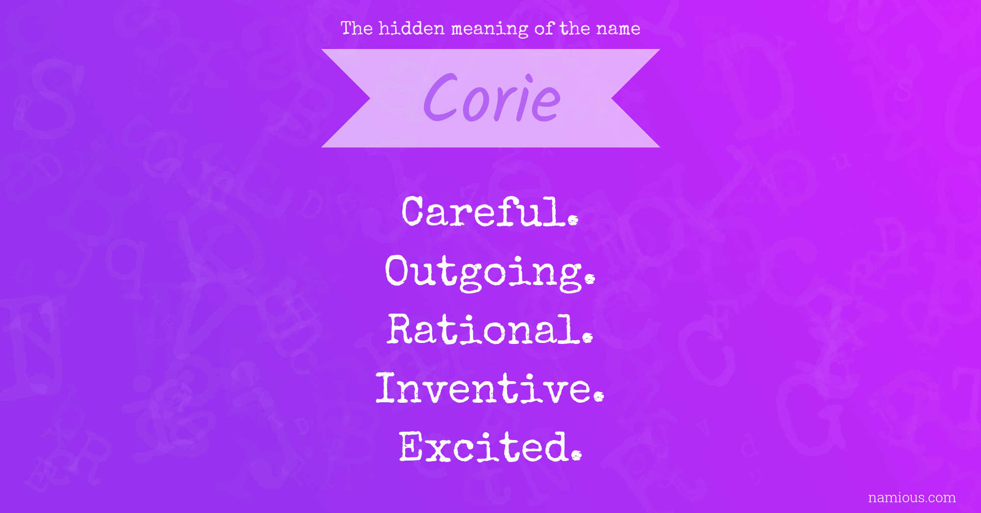 The hidden meaning of the name Corie