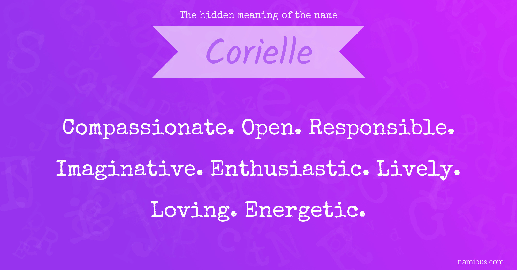 The hidden meaning of the name Corielle