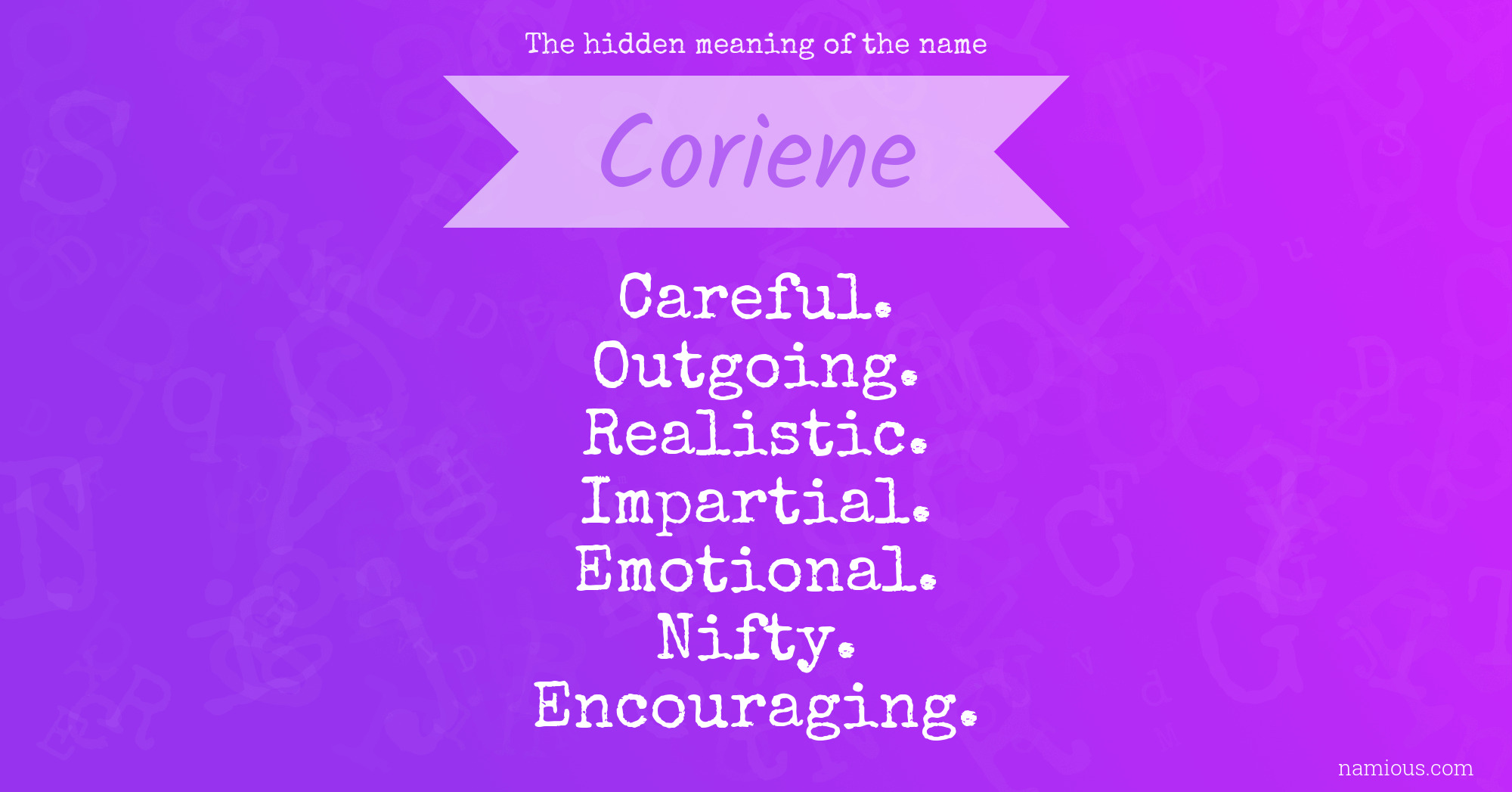 The hidden meaning of the name Coriene