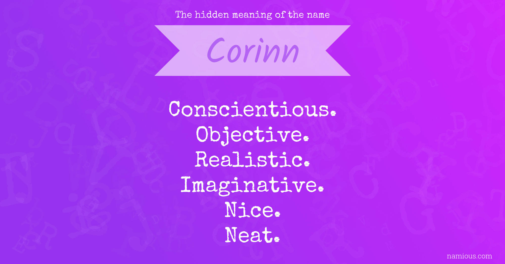 The hidden meaning of the name Corinn