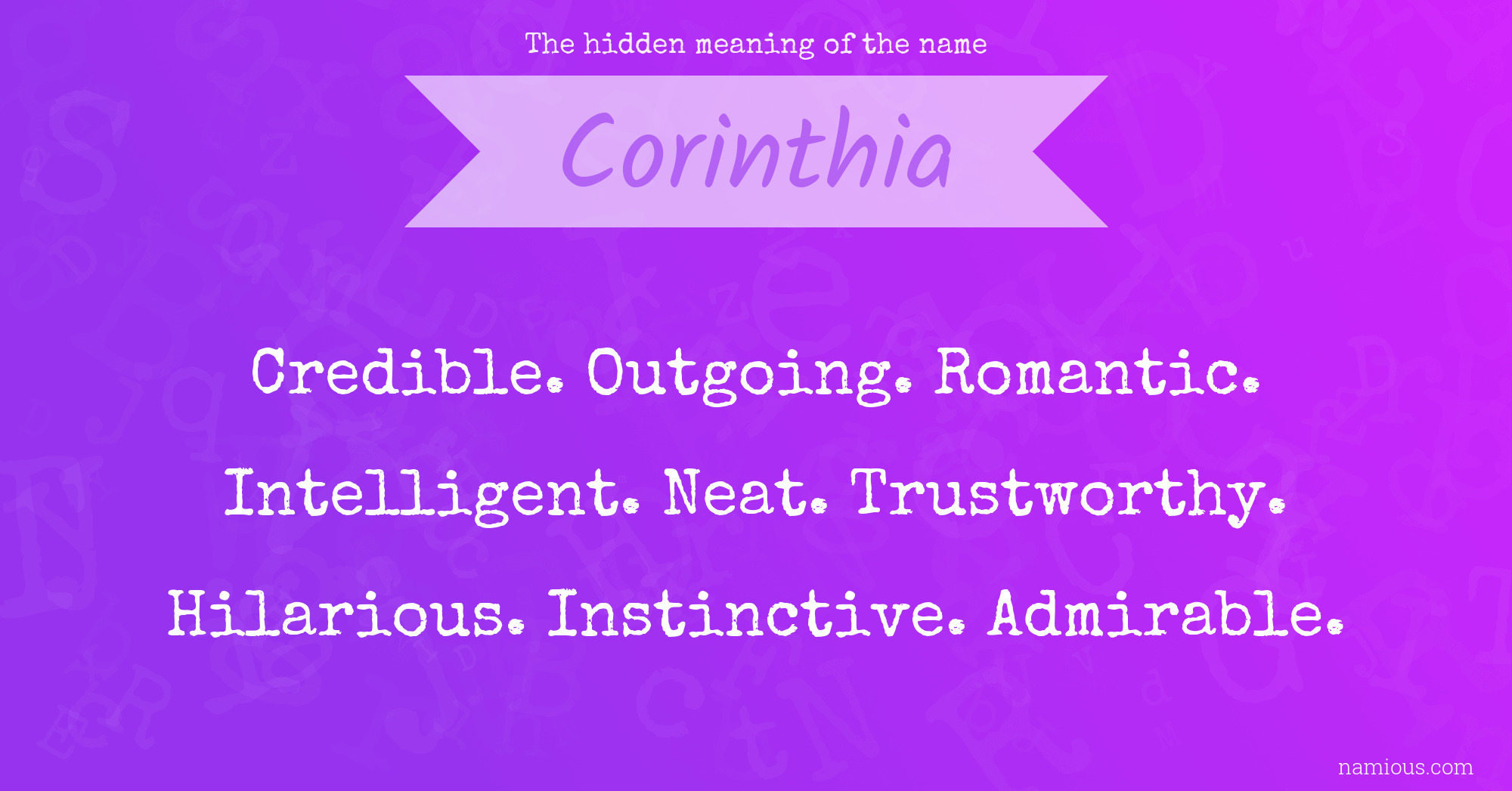 The hidden meaning of the name Corinthia