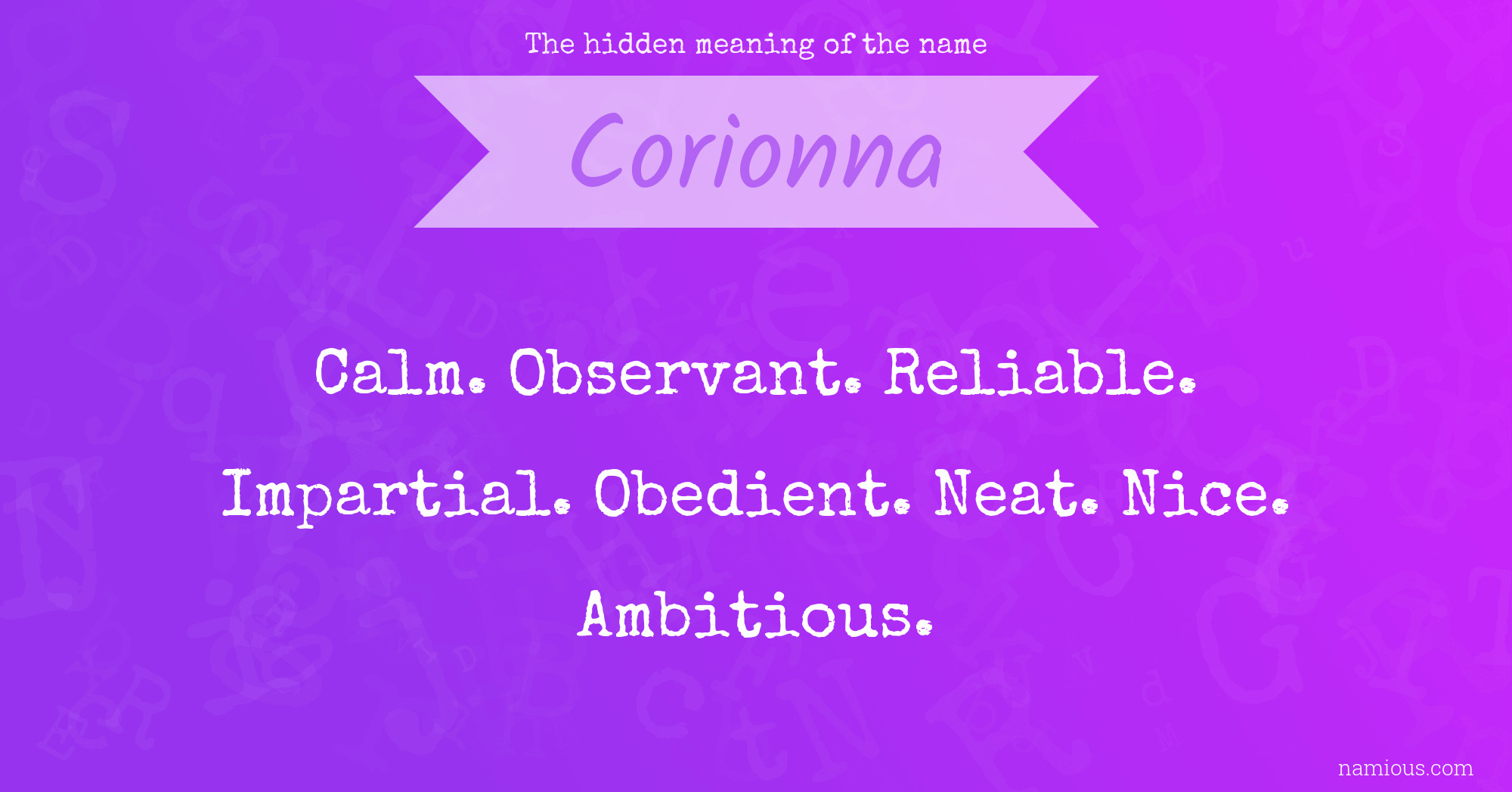 The hidden meaning of the name Corionna