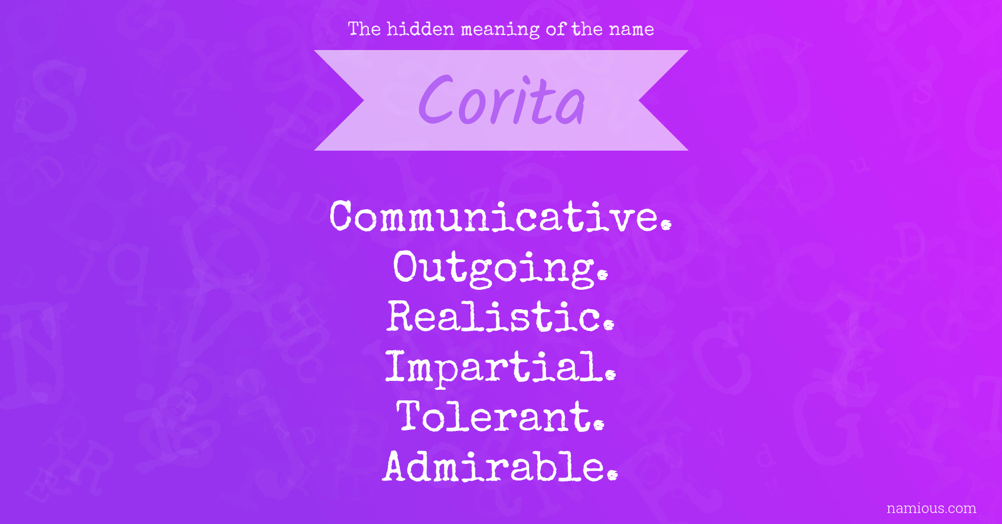 The hidden meaning of the name Corita