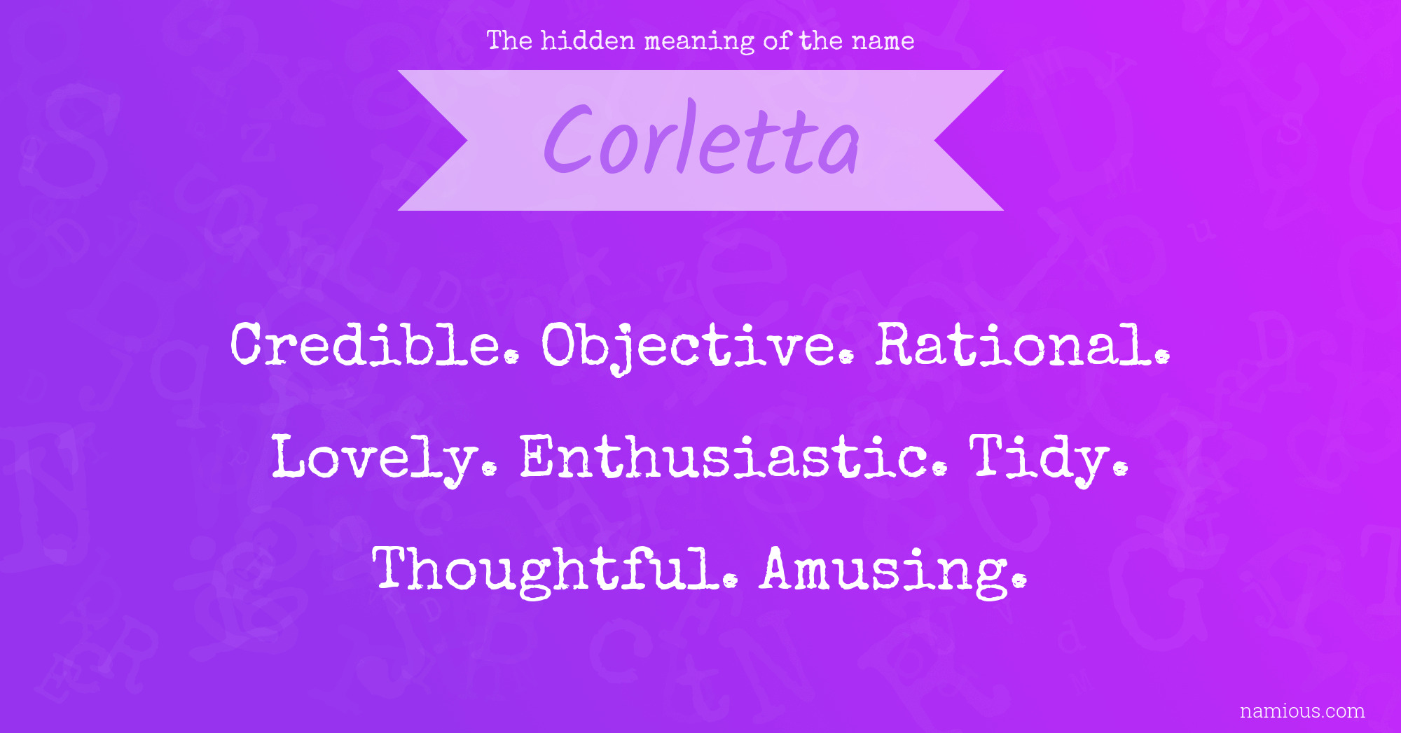 The hidden meaning of the name Corletta