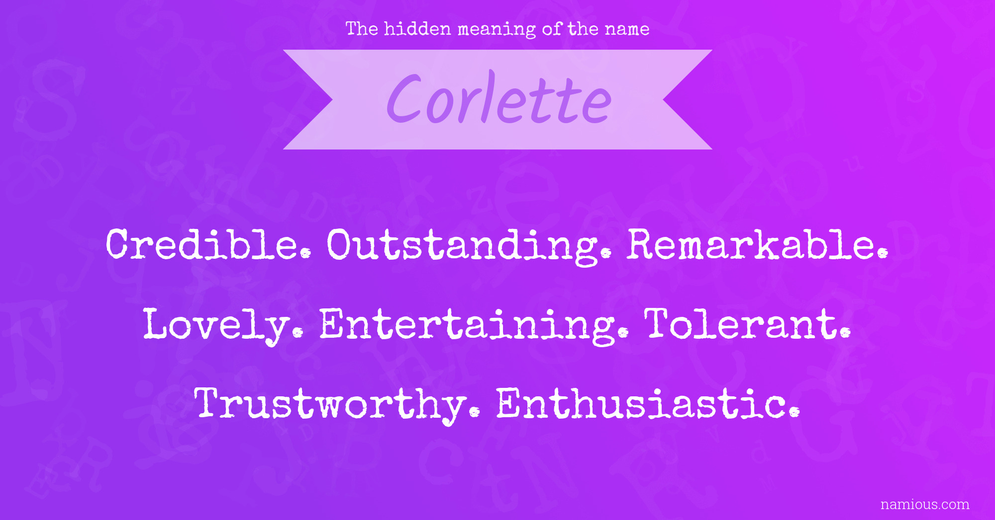 The hidden meaning of the name Corlette