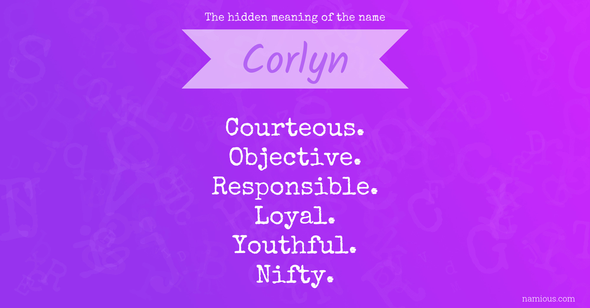 The hidden meaning of the name Corlyn