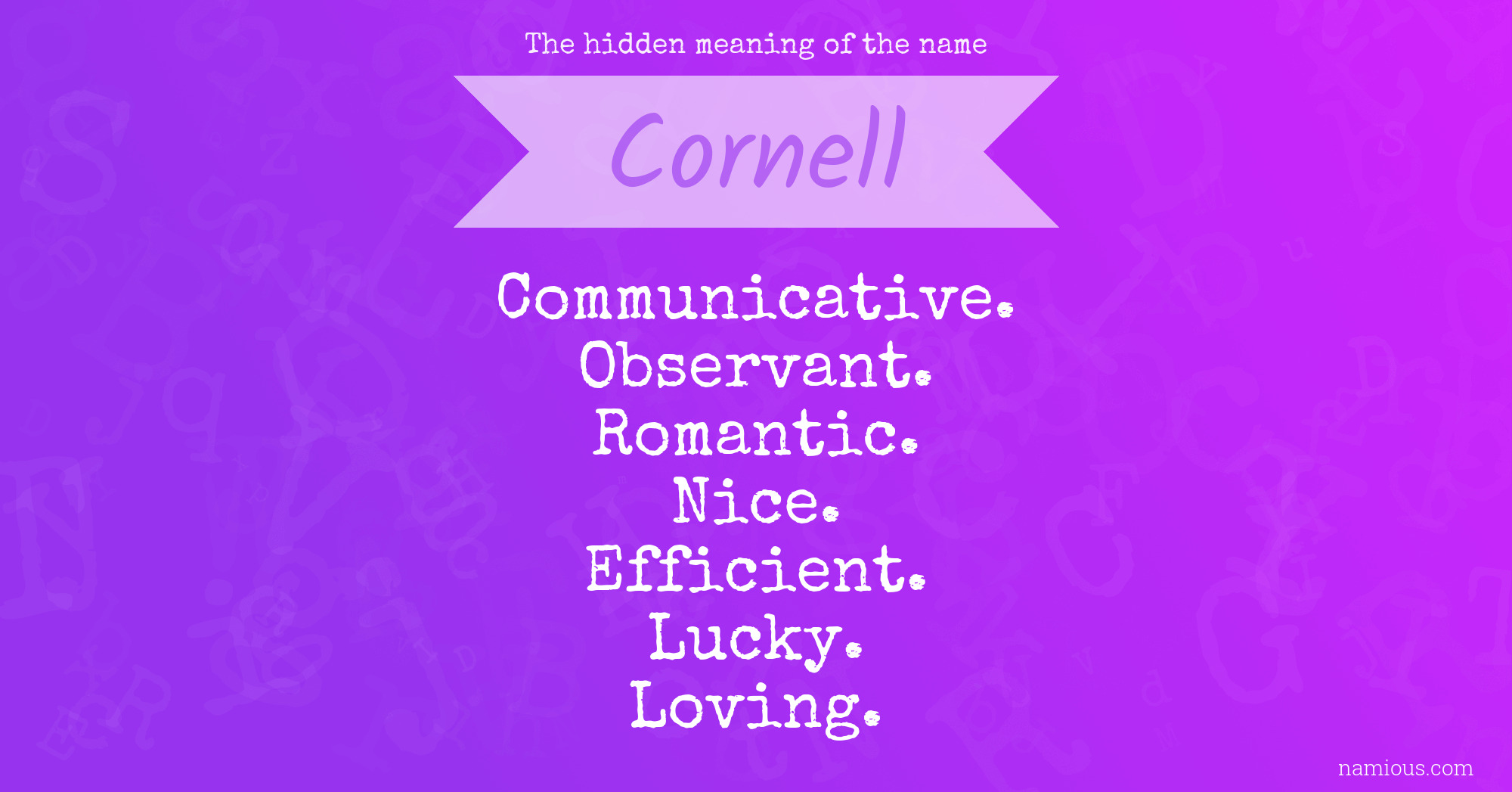 The hidden meaning of the name Cornell