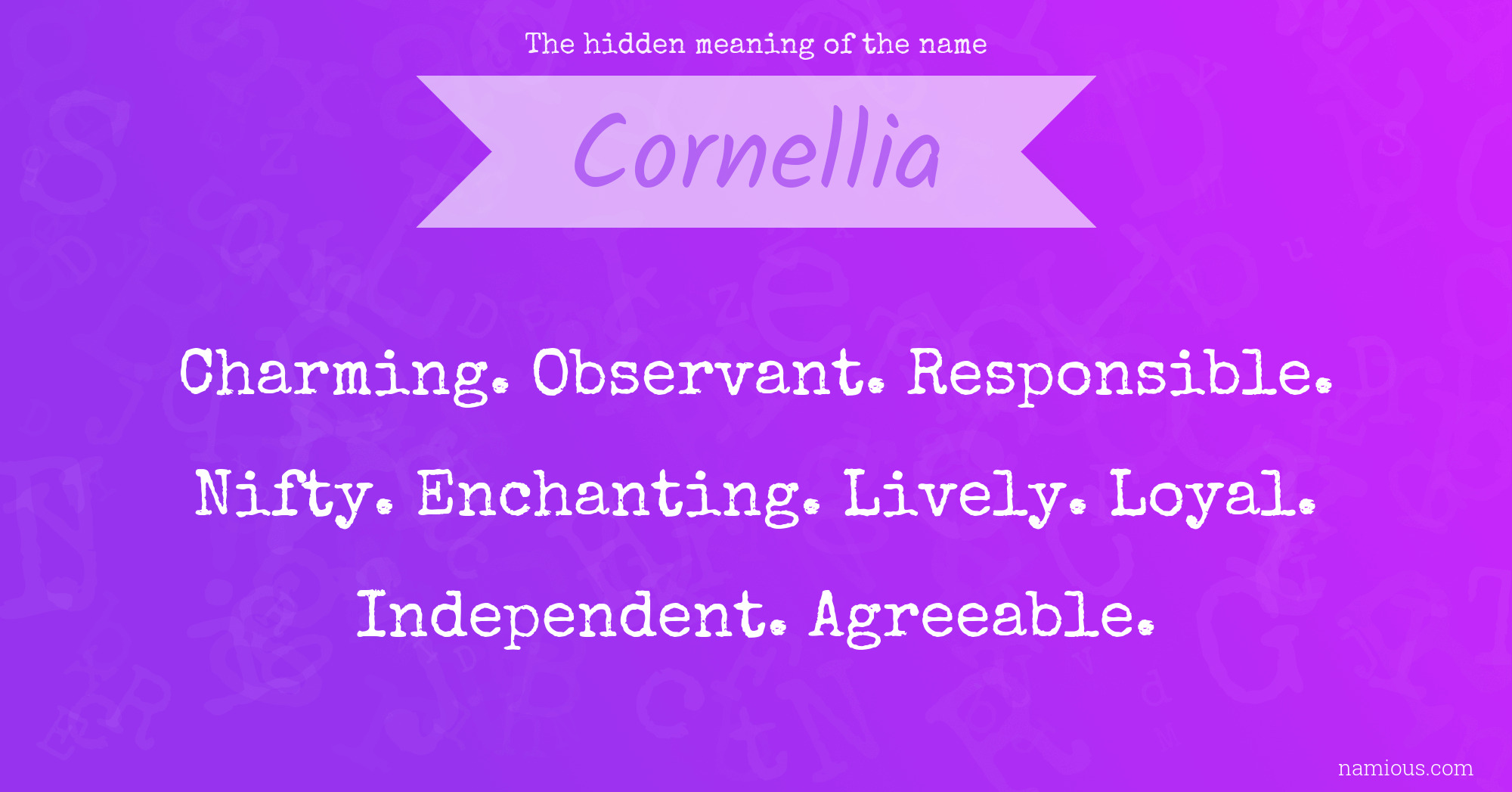 The hidden meaning of the name Cornellia