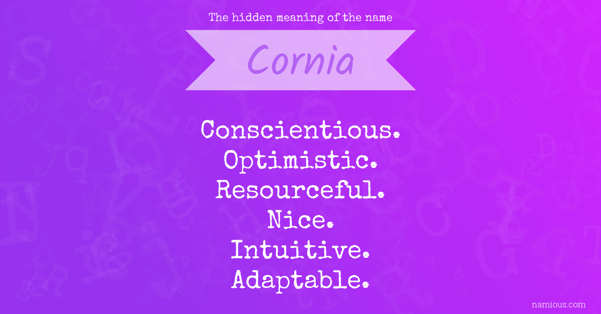 The hidden meaning of the name Cornia