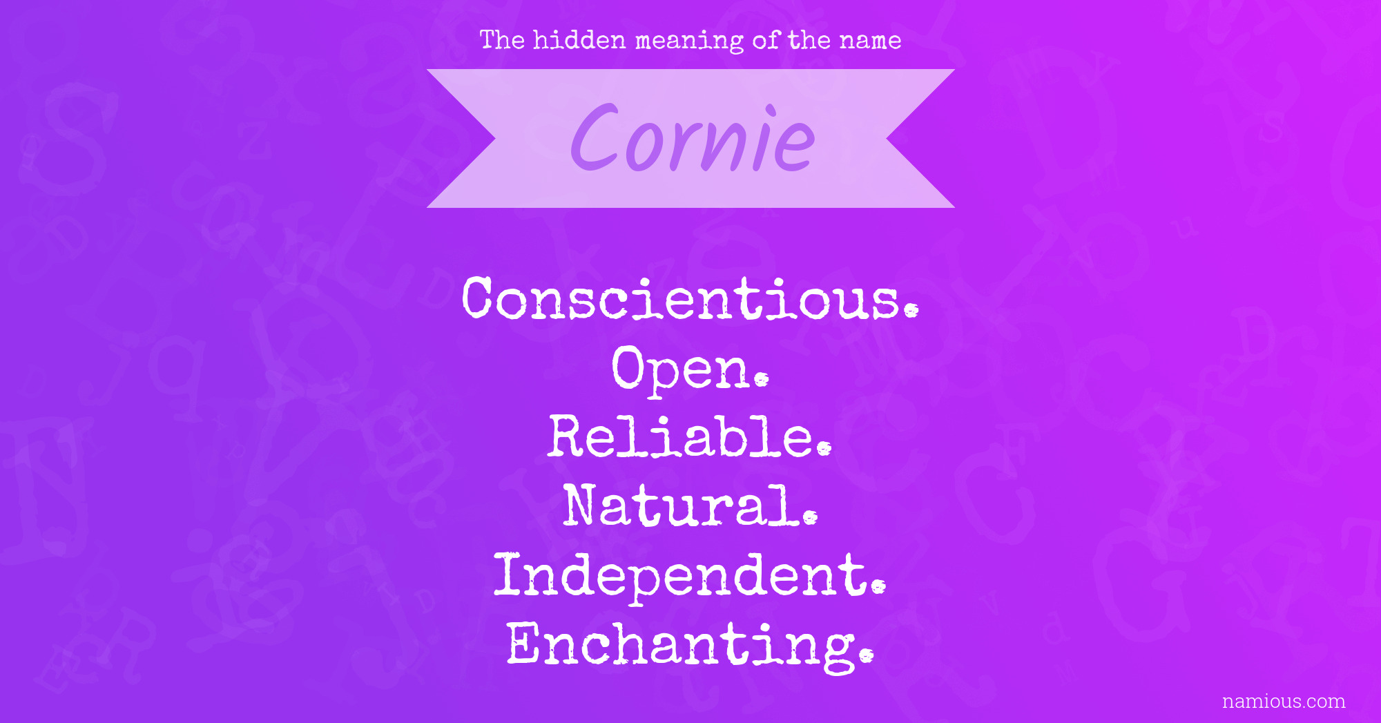 The hidden meaning of the name Cornie