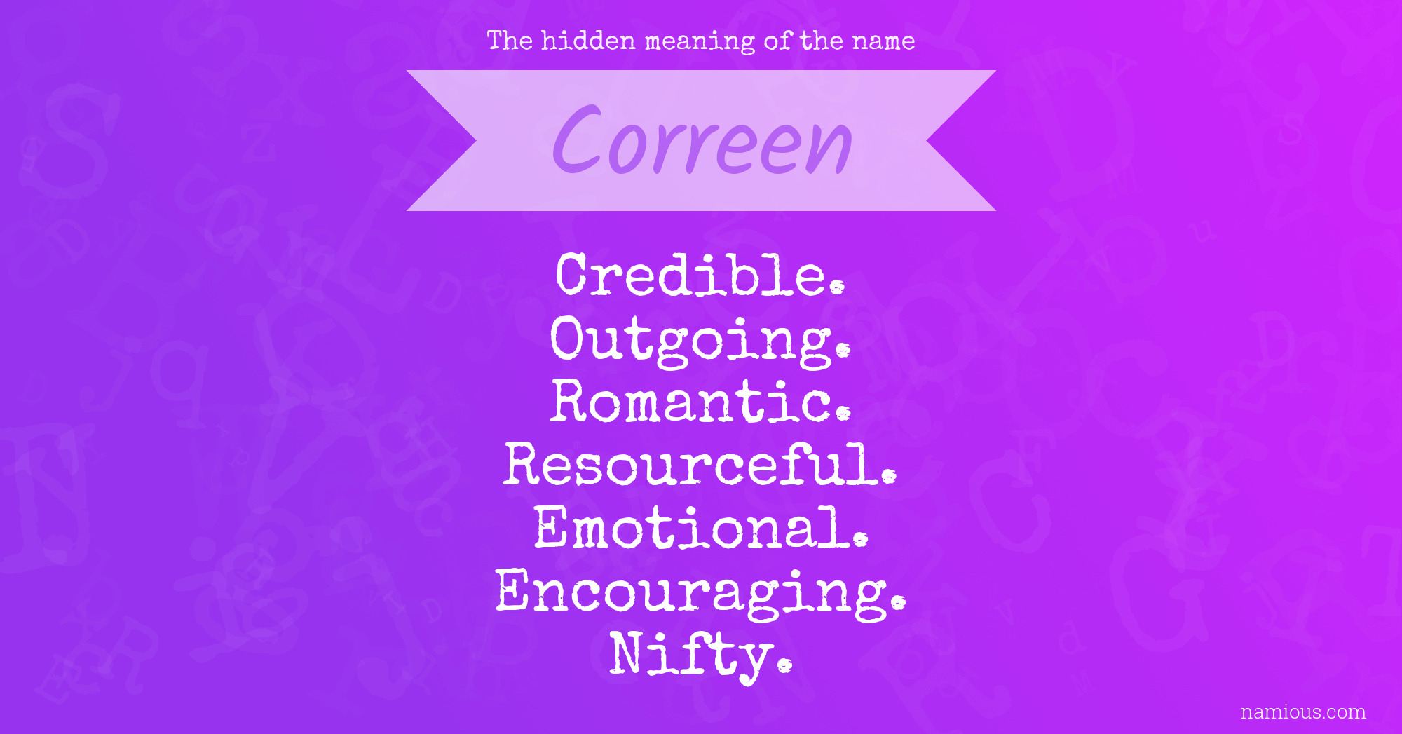 The hidden meaning of the name Correen