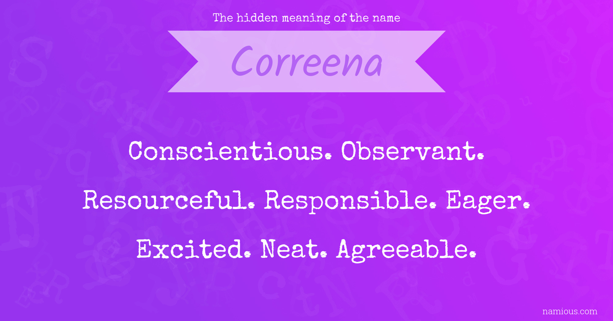 The hidden meaning of the name Correena