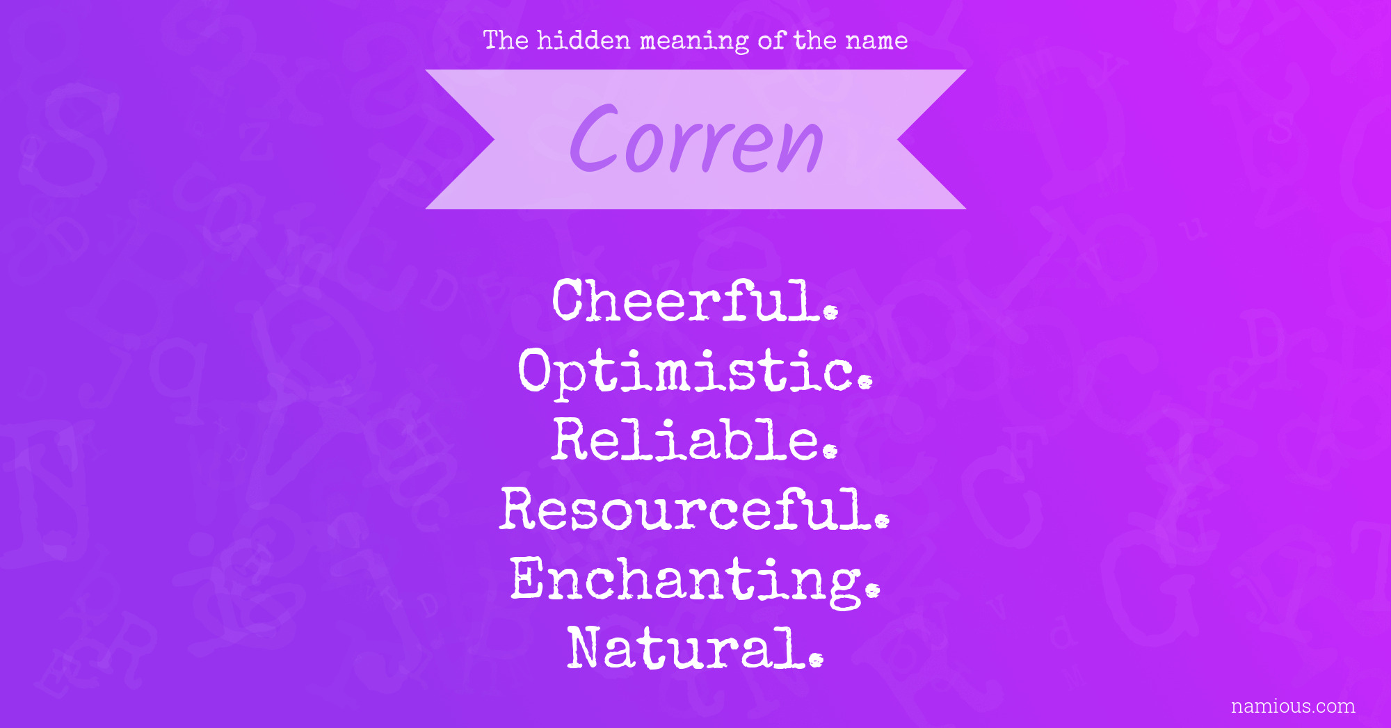 The hidden meaning of the name Corren