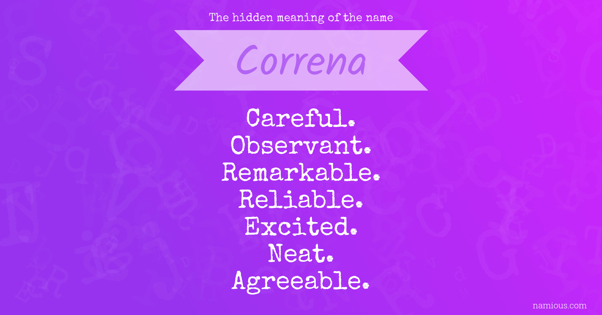 The hidden meaning of the name Correna