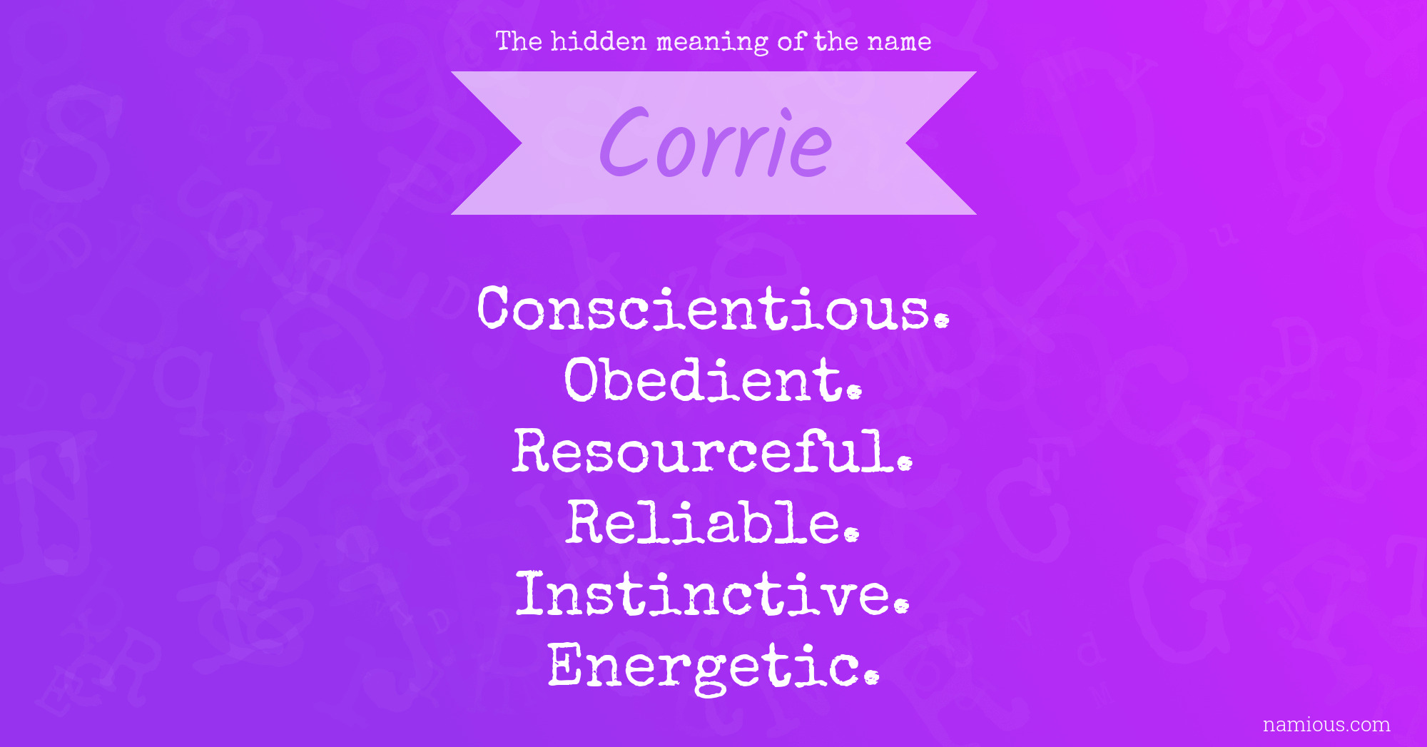 The hidden meaning of the name Corrie