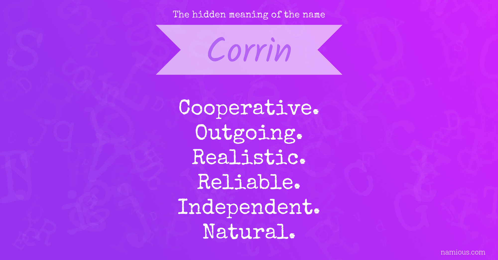 The hidden meaning of the name Corrin