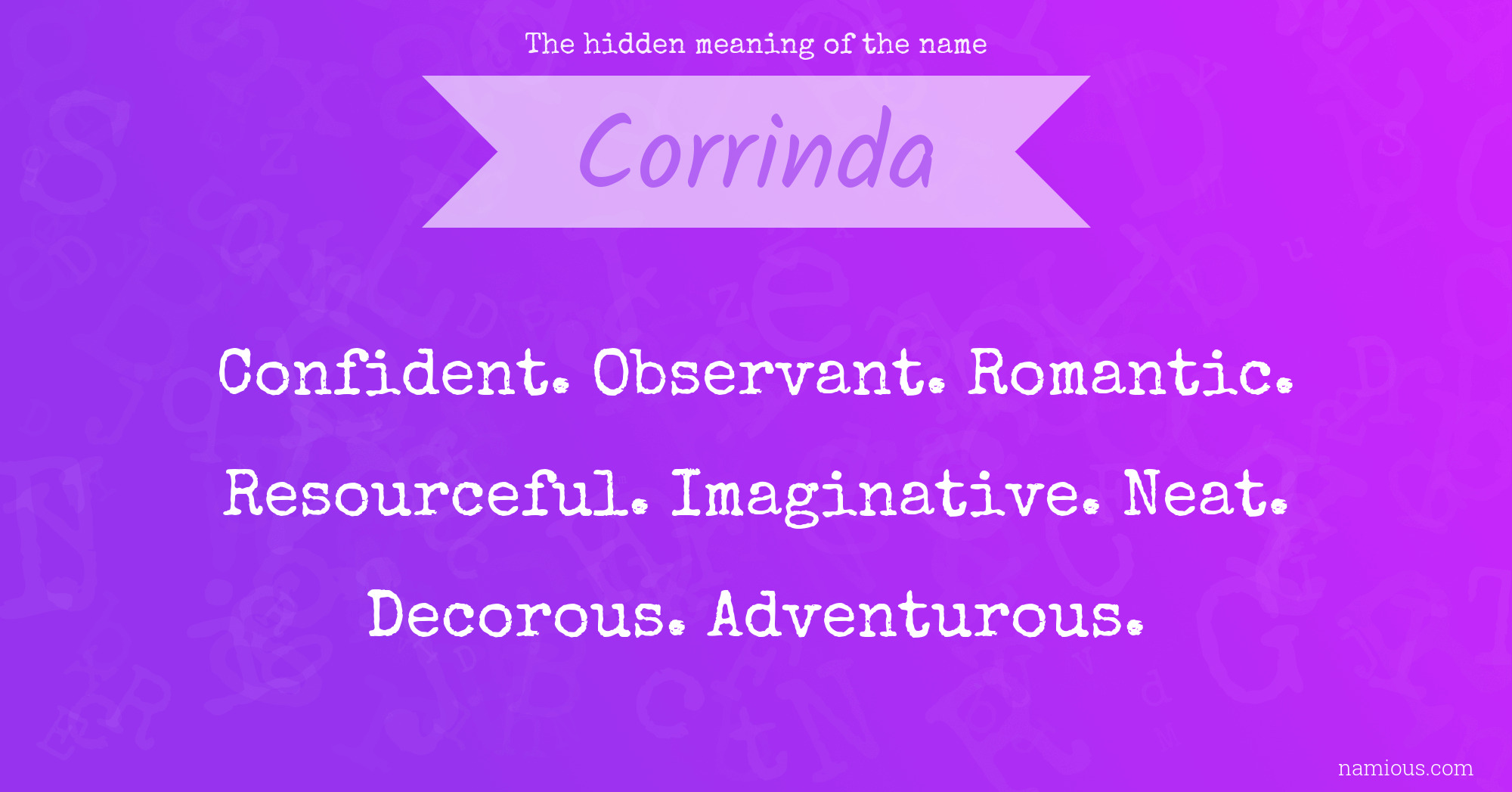 The hidden meaning of the name Corrinda