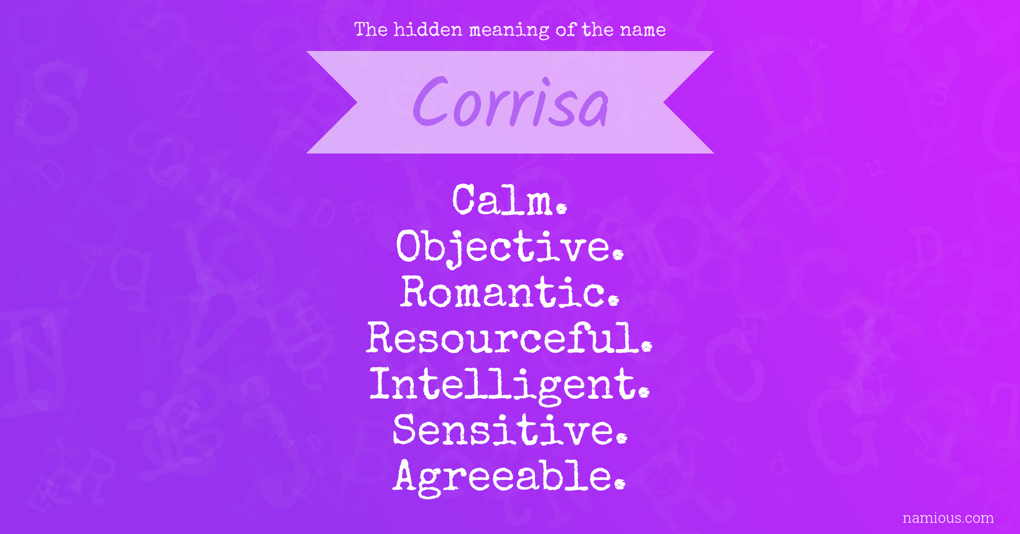 The hidden meaning of the name Corrisa