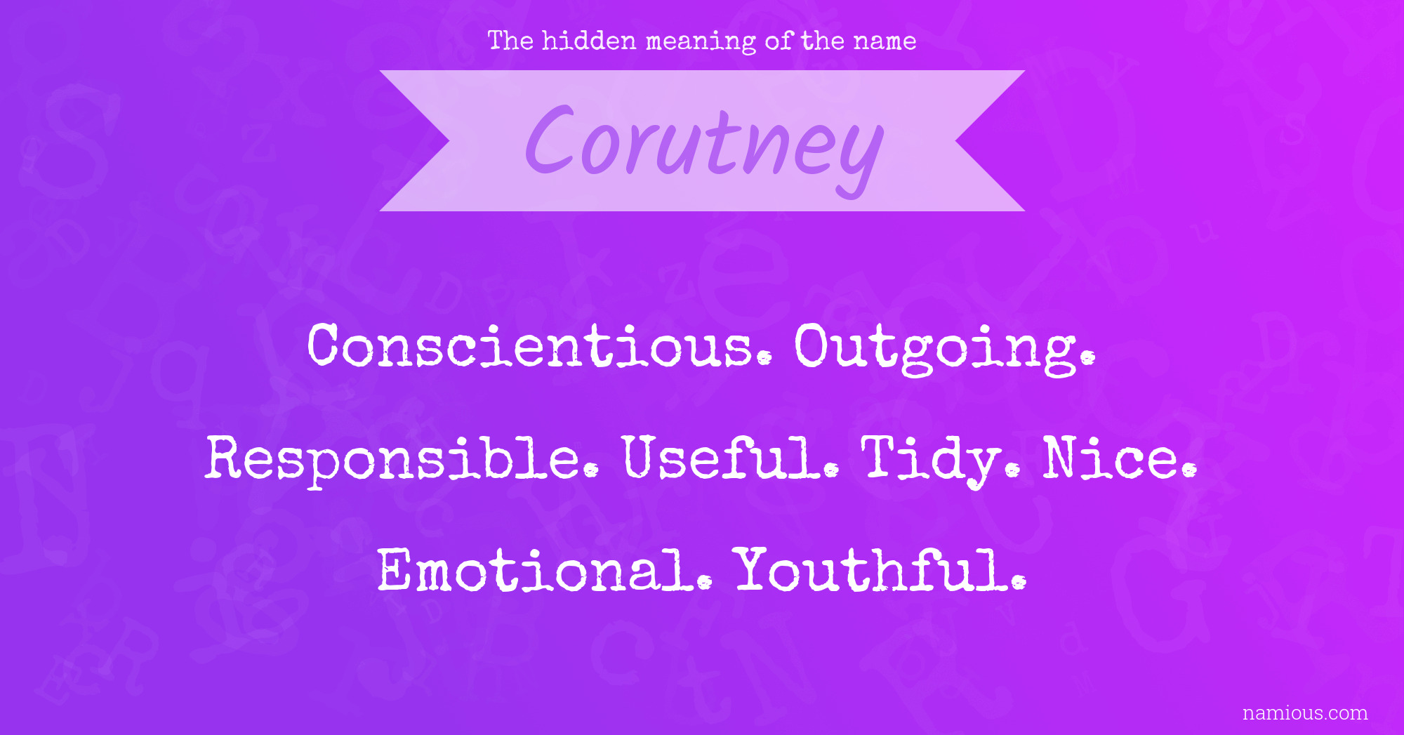 The hidden meaning of the name Corutney