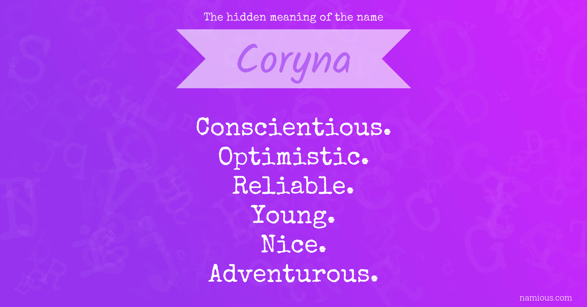 The hidden meaning of the name Coryna