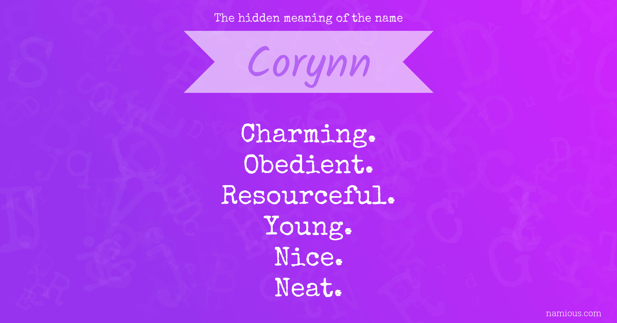 The hidden meaning of the name Corynn