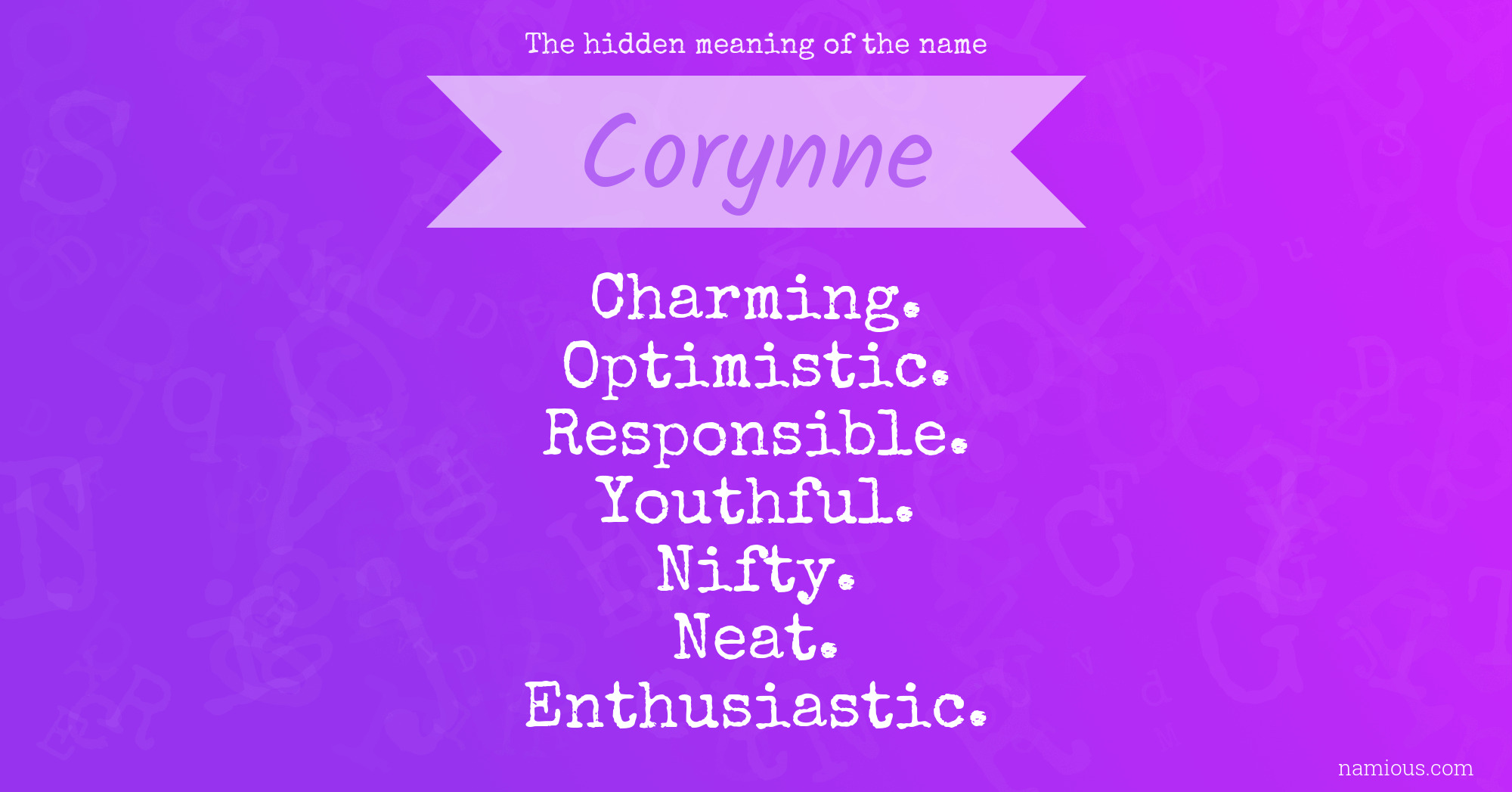 The hidden meaning of the name Corynne