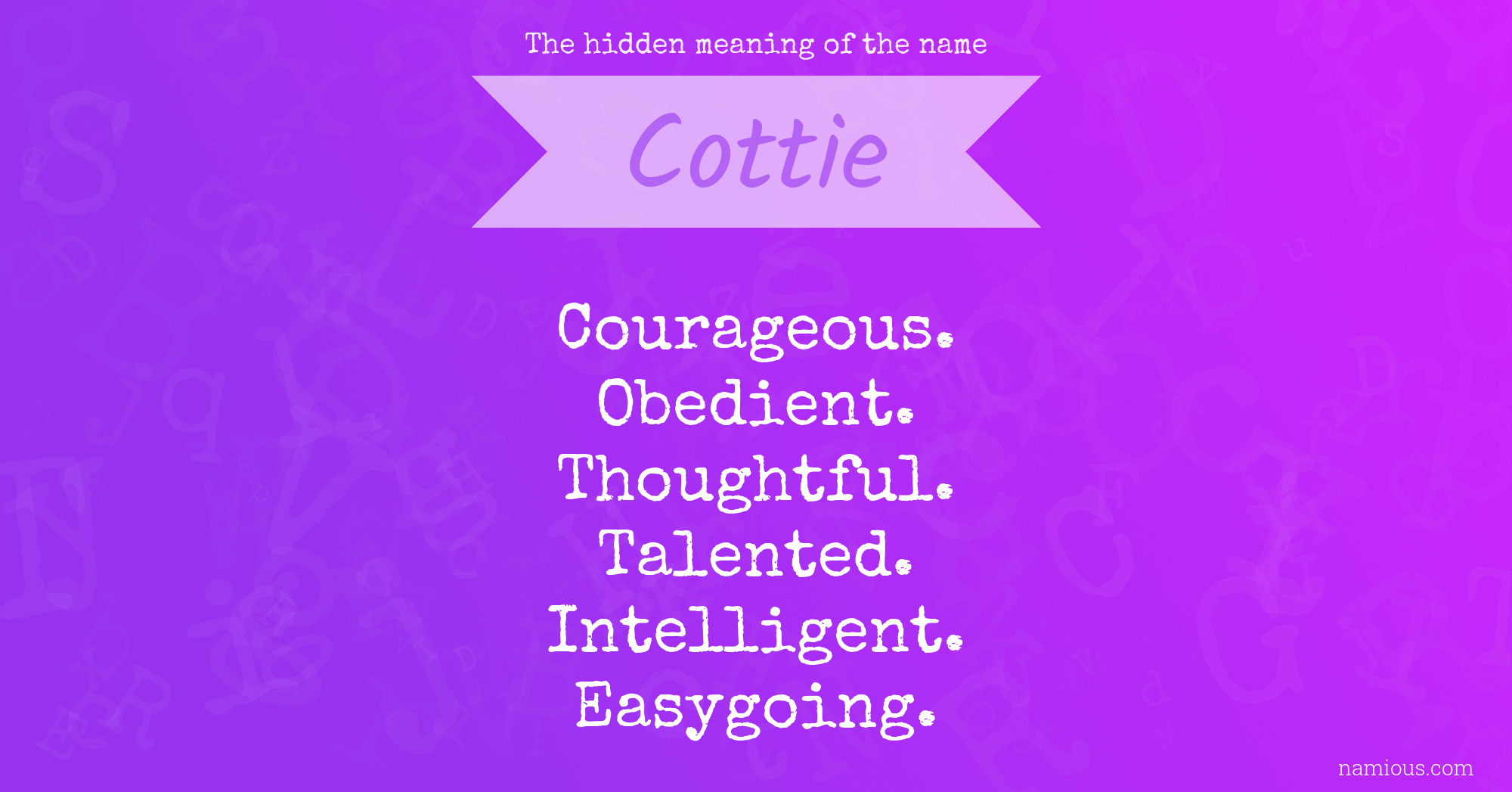 The hidden meaning of the name Cottie