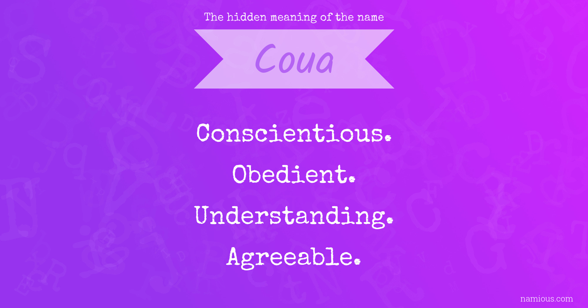 The hidden meaning of the name Coua