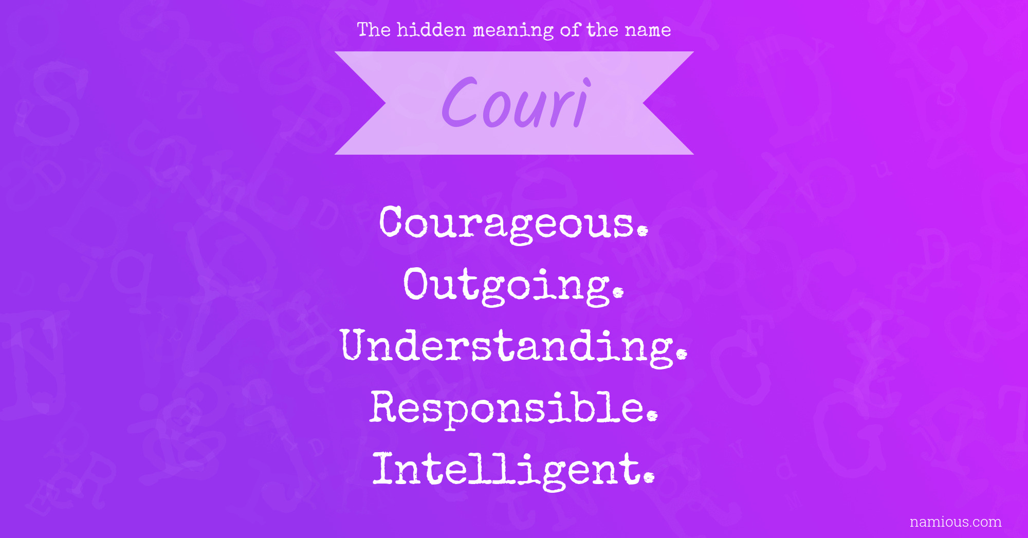 The hidden meaning of the name Couri