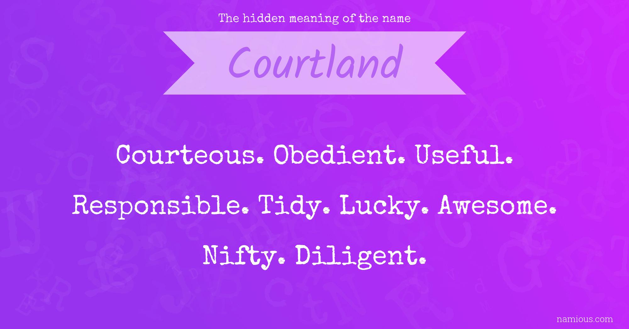 The hidden meaning of the name Courtland