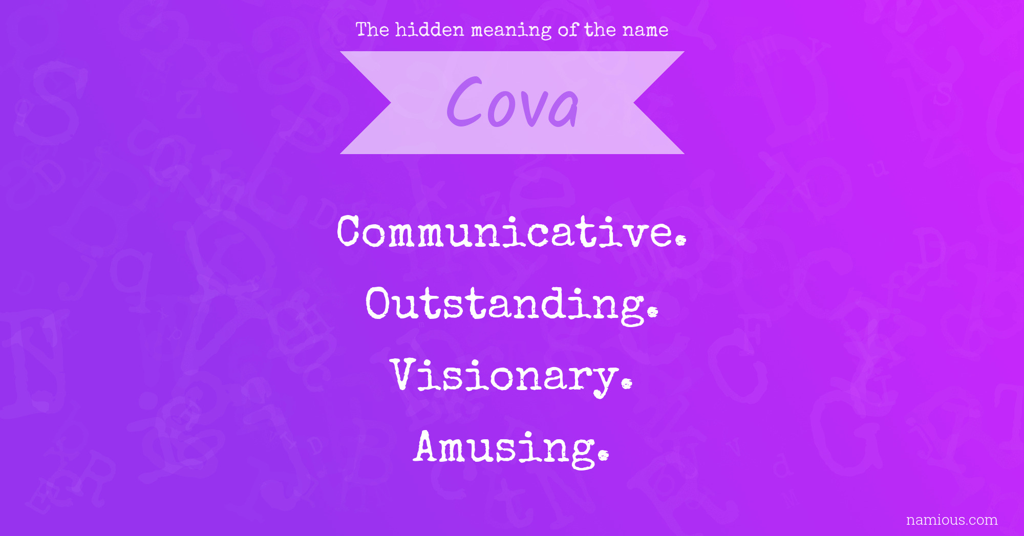 The hidden meaning of the name Cova