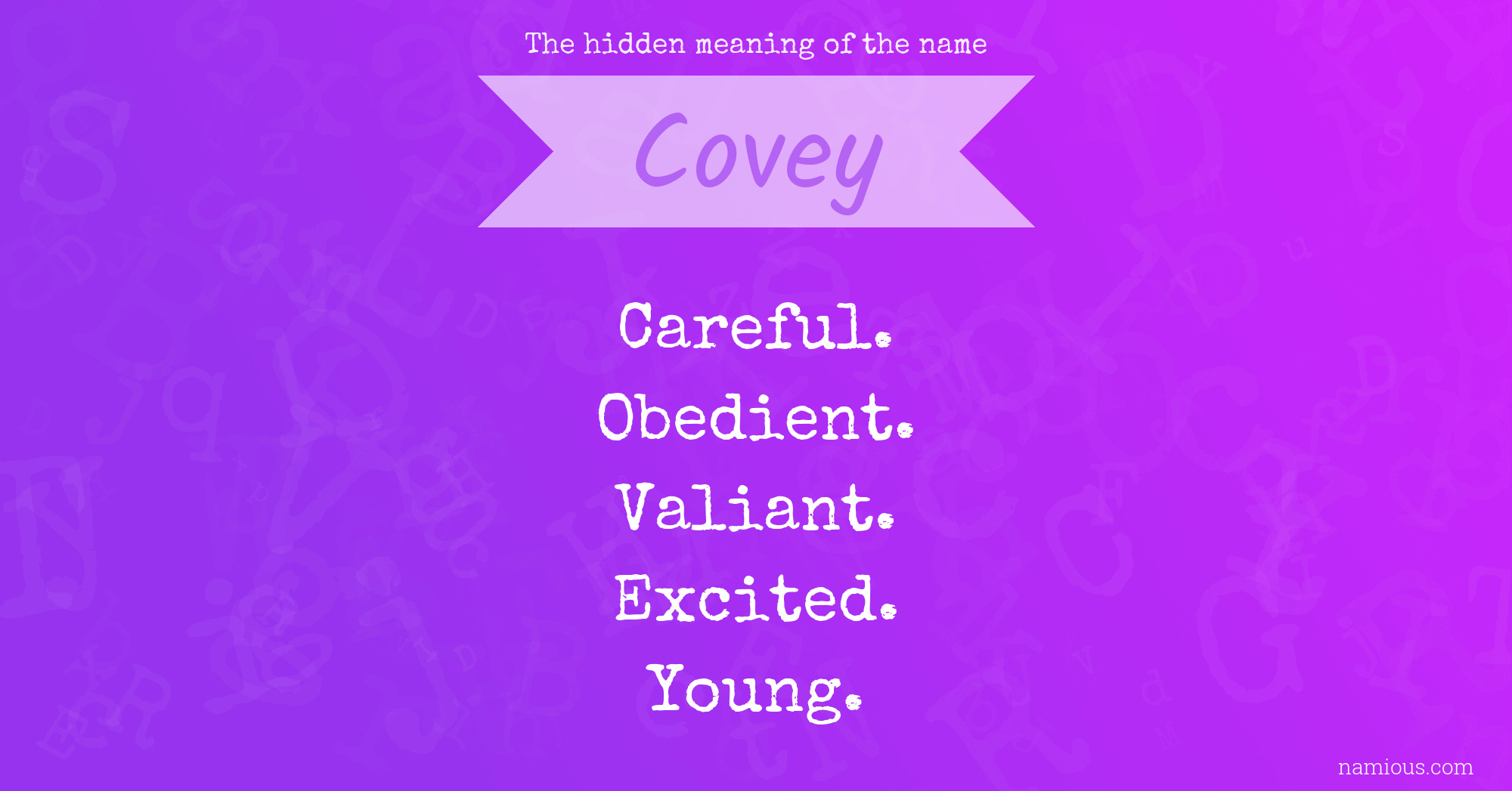 The hidden meaning of the name Covey