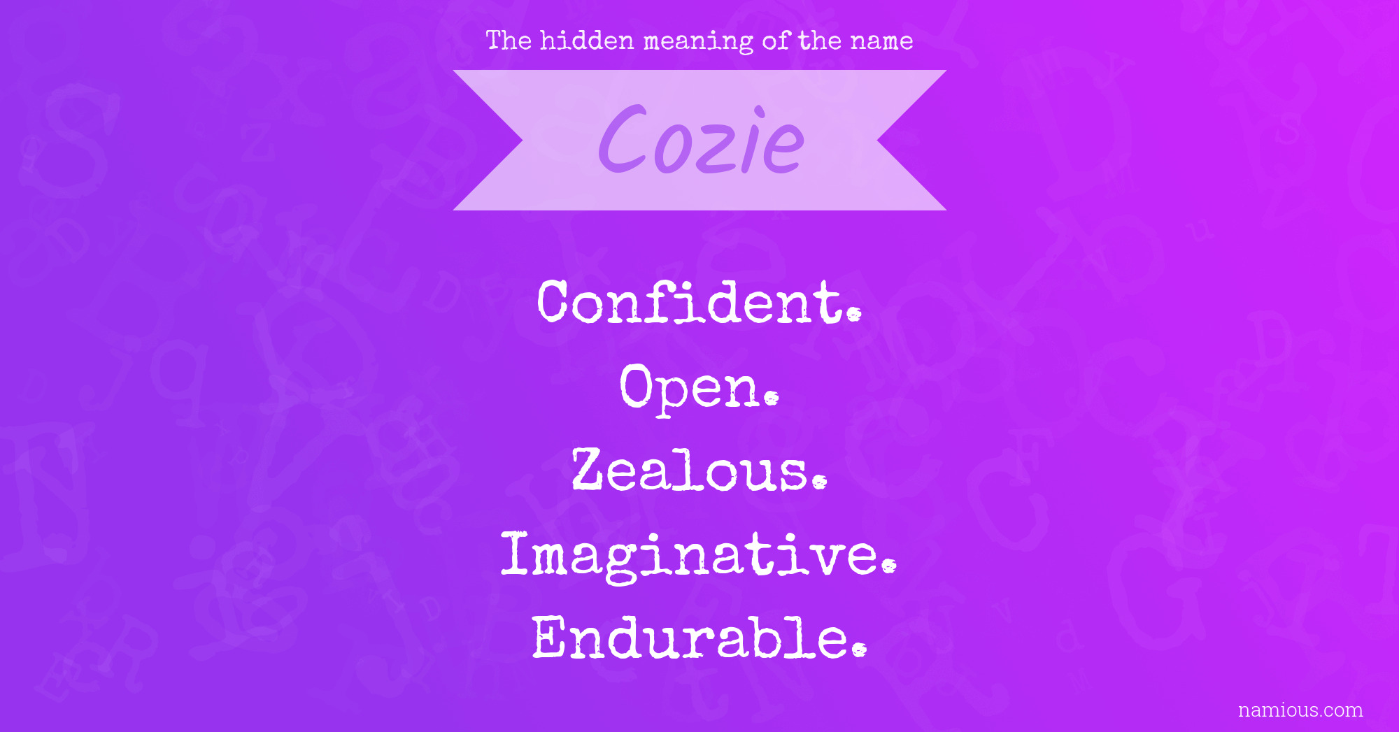 The hidden meaning of the name Cozie